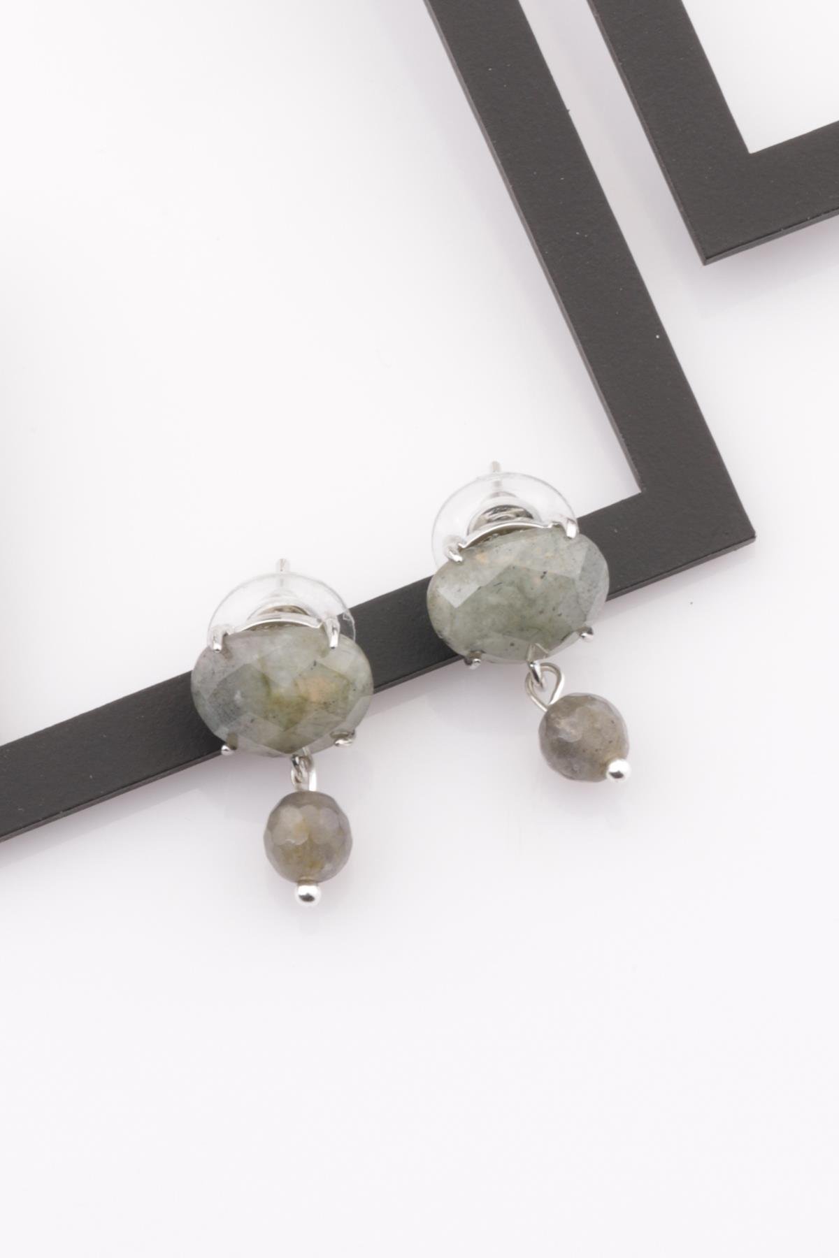 Labradorit Doğal Taş Küpe