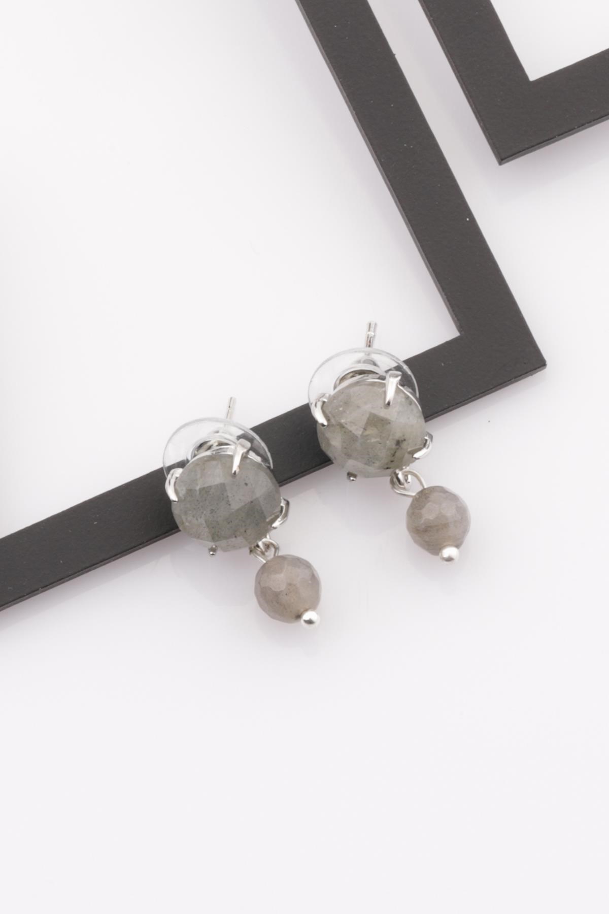 Labradorit Doğal Taş Küpe