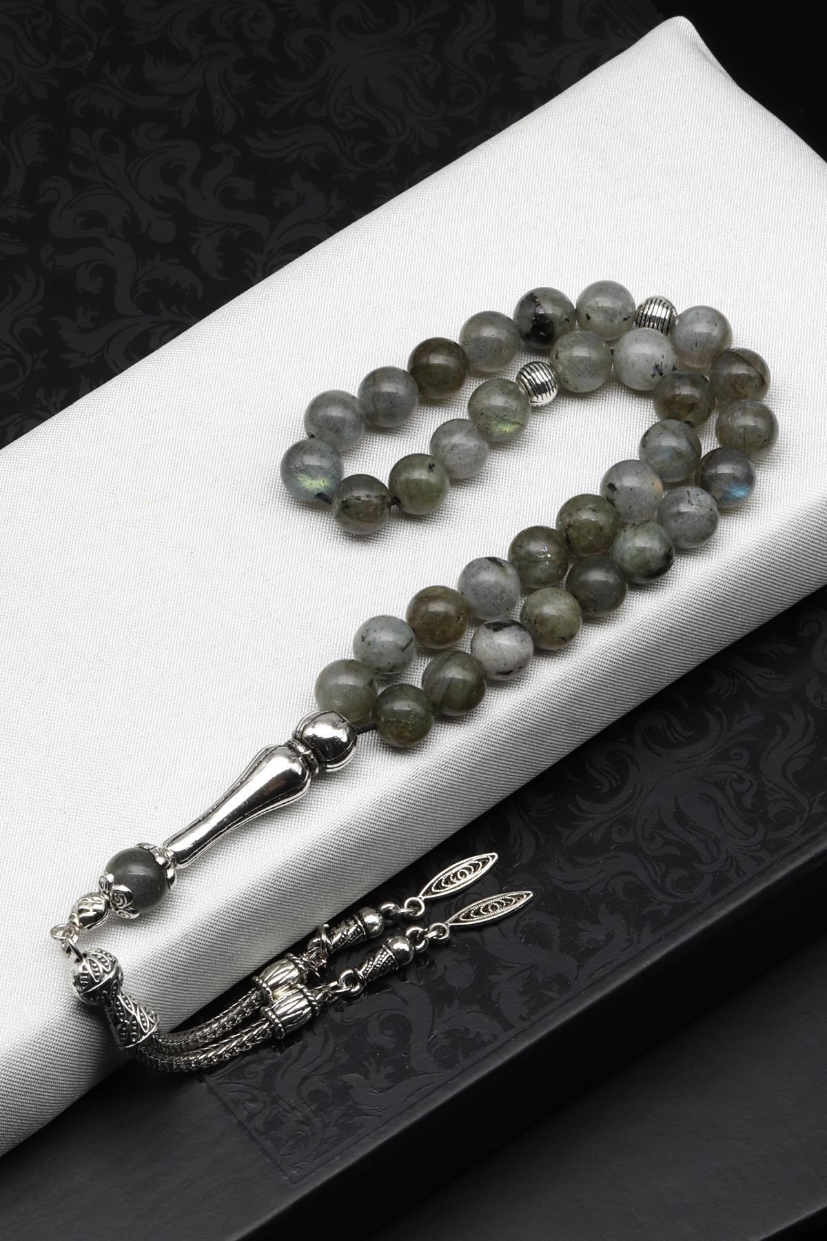 Labradorit Doğal Taş Tesbih 8 mm Küre Kesim