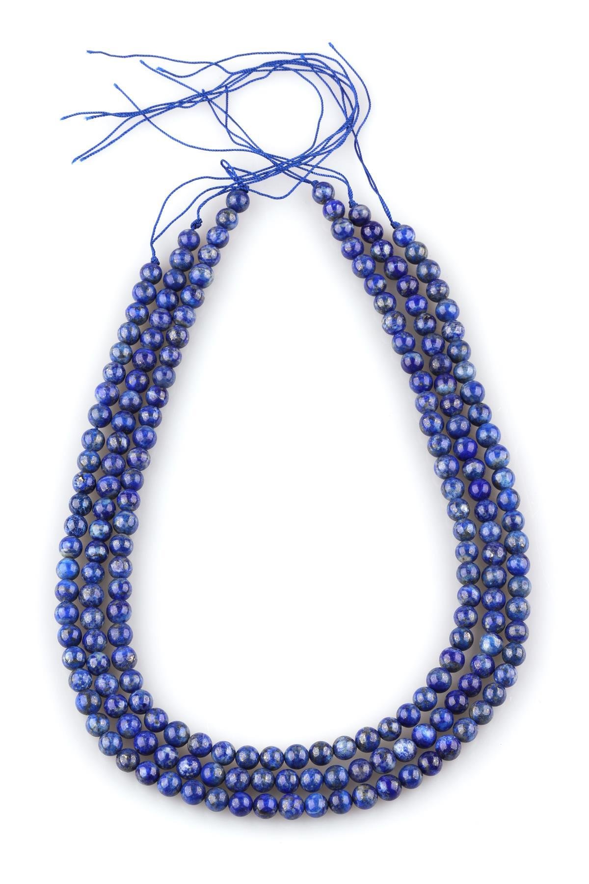 Lapis Lazuli ( A Kalite ) Doğal Taş Dizi 6 mm Küre Kesim