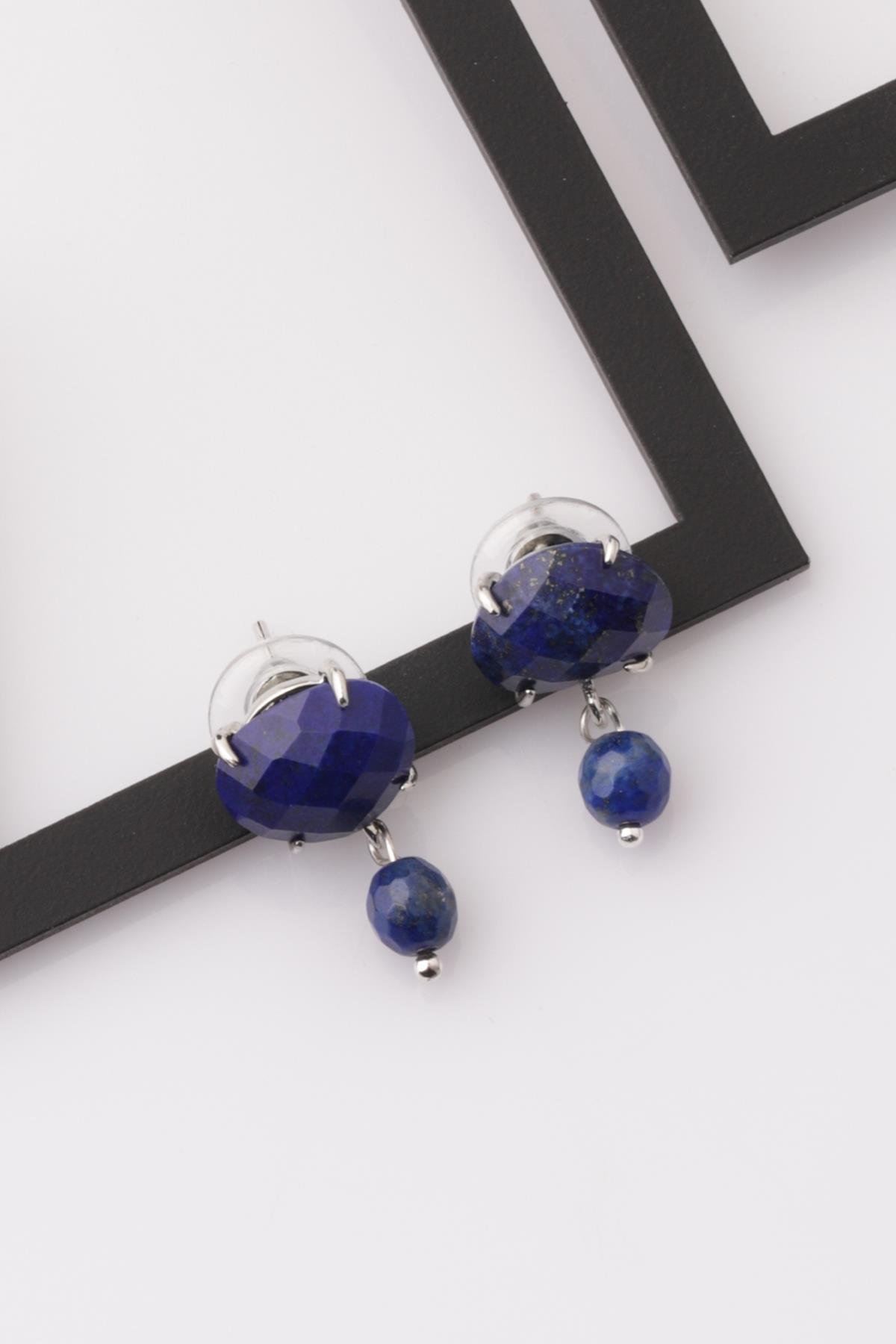 Lapis Lazuli Doğal Taş Küpe