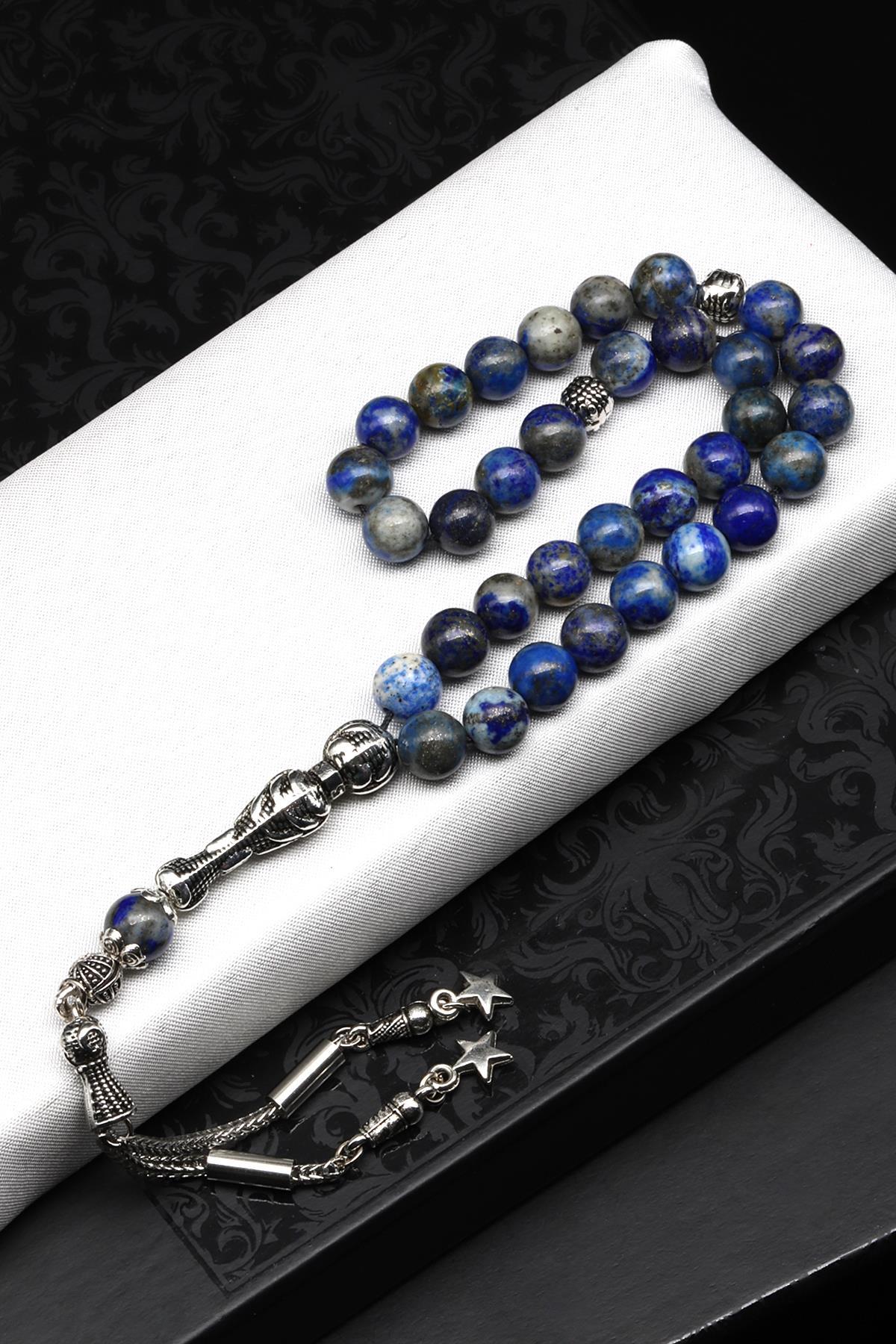 Lapis Lazuli Doğal Taş Tesbih 8 mm Küre Kesim