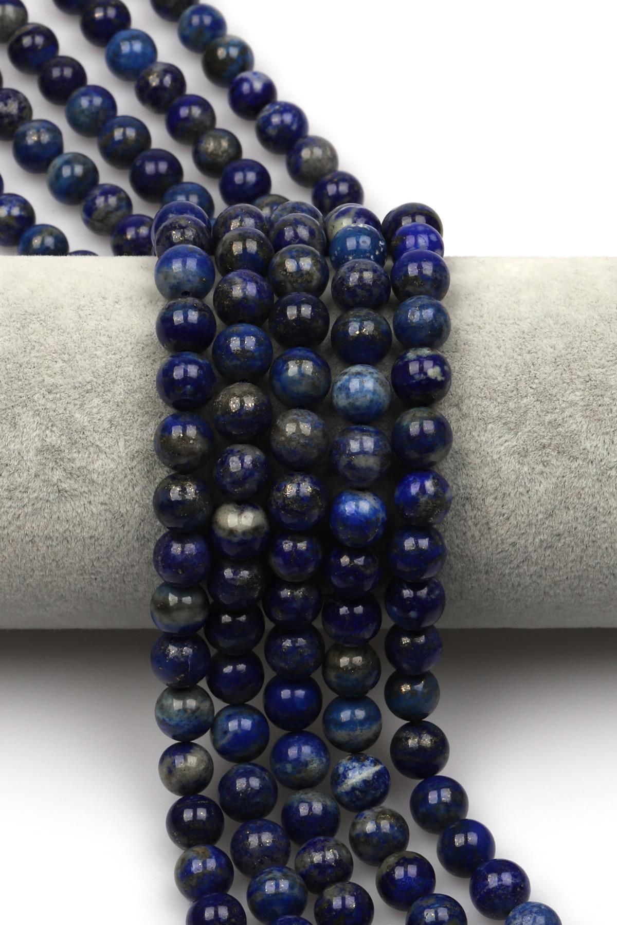 Lapis Lazuli Doğaltaş Dizi 8 mm Küre Kesim