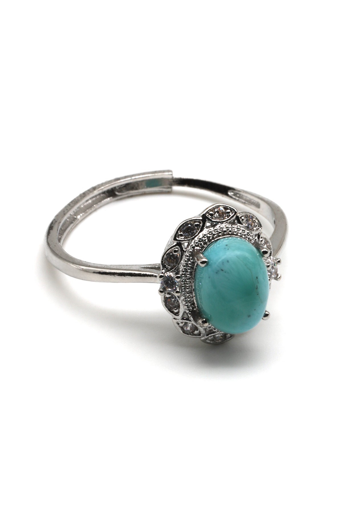 Larimar Doğal Taş Ayarlanabilir Yüzük - YZK-0162