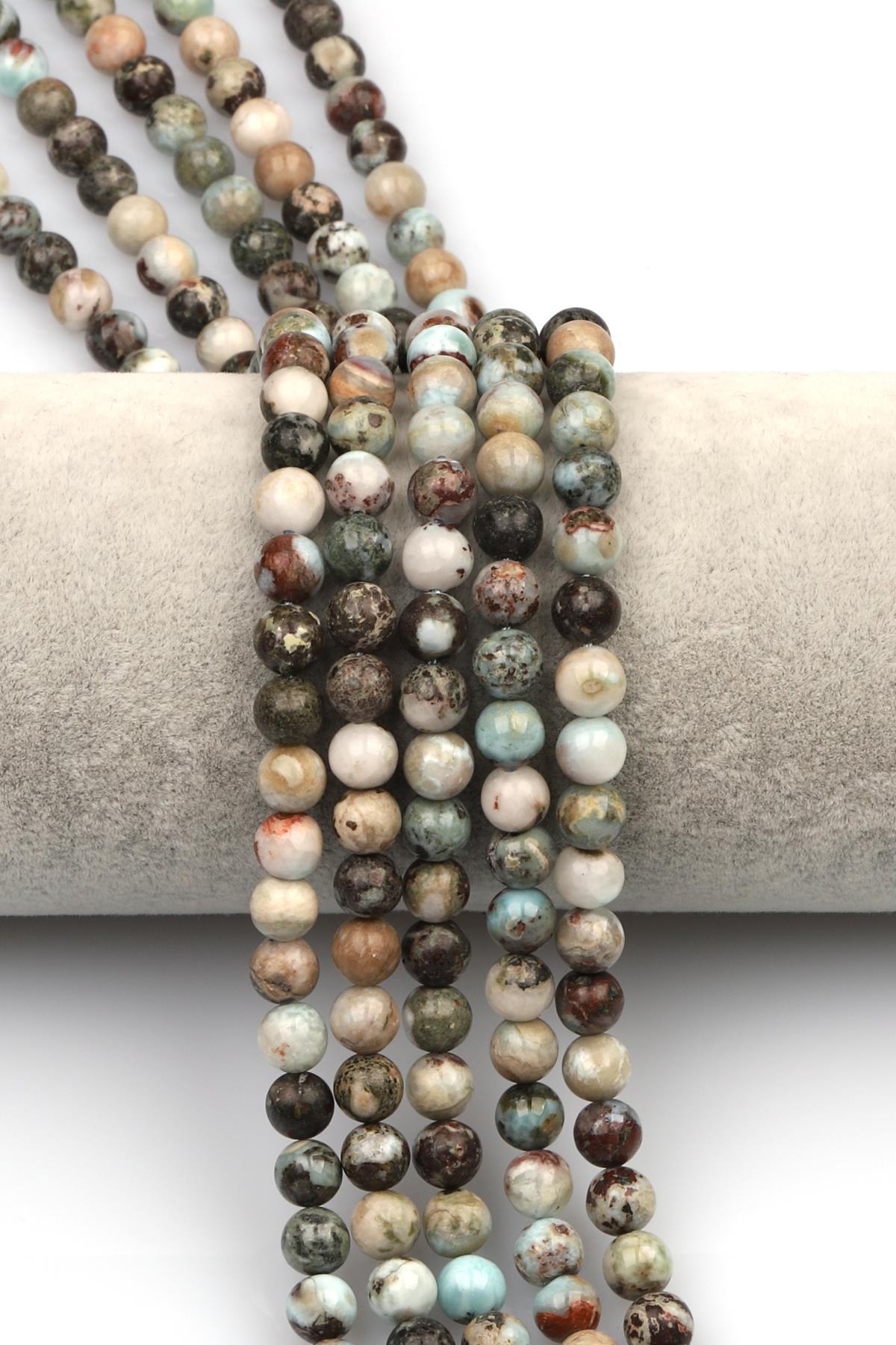 Larimar Doğaltaş Dizi 6 mm Küre Kesim