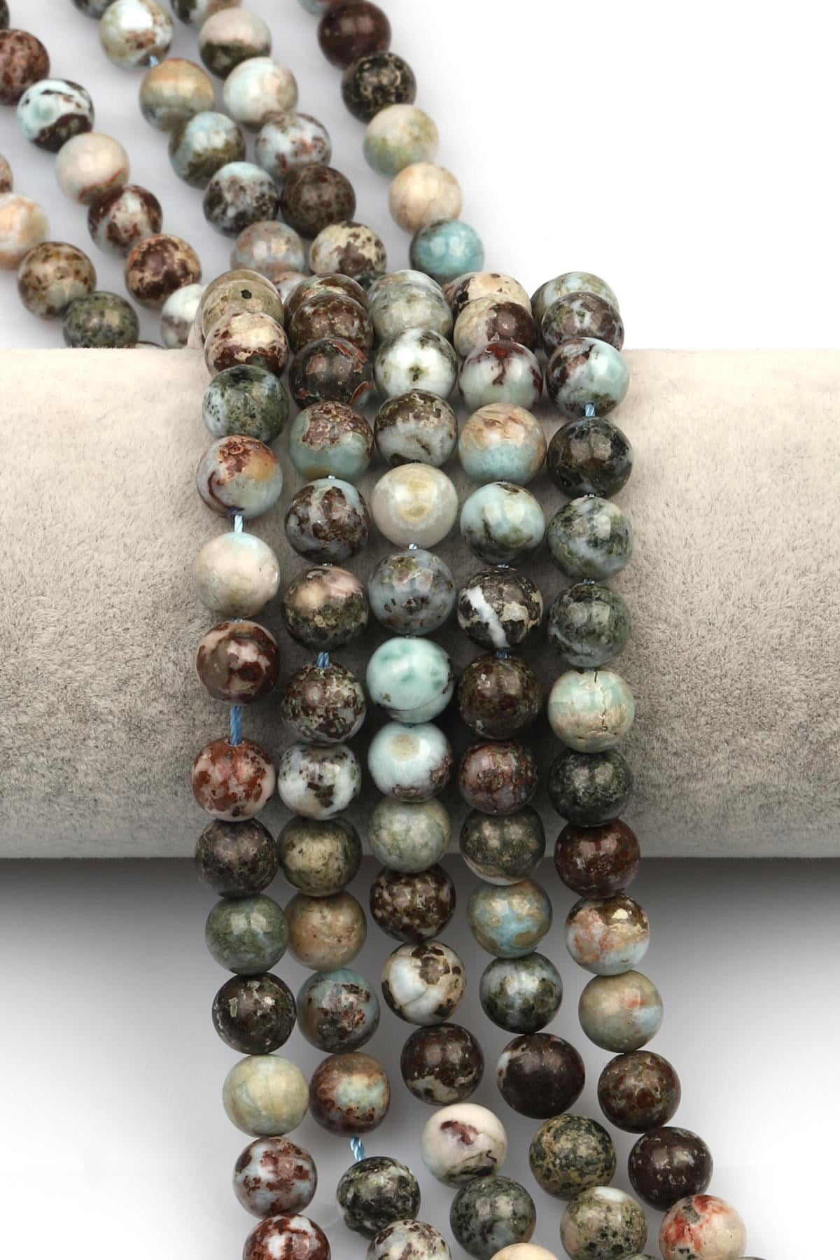 Larimar Doğaltaş Dizi 8 mm Küre Kesim