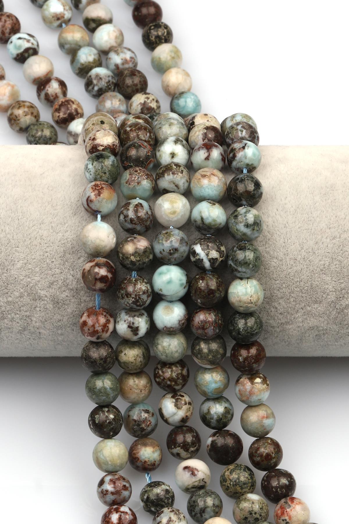 Larimar Doğaltaş Dizi 8 mm Küre Kesim