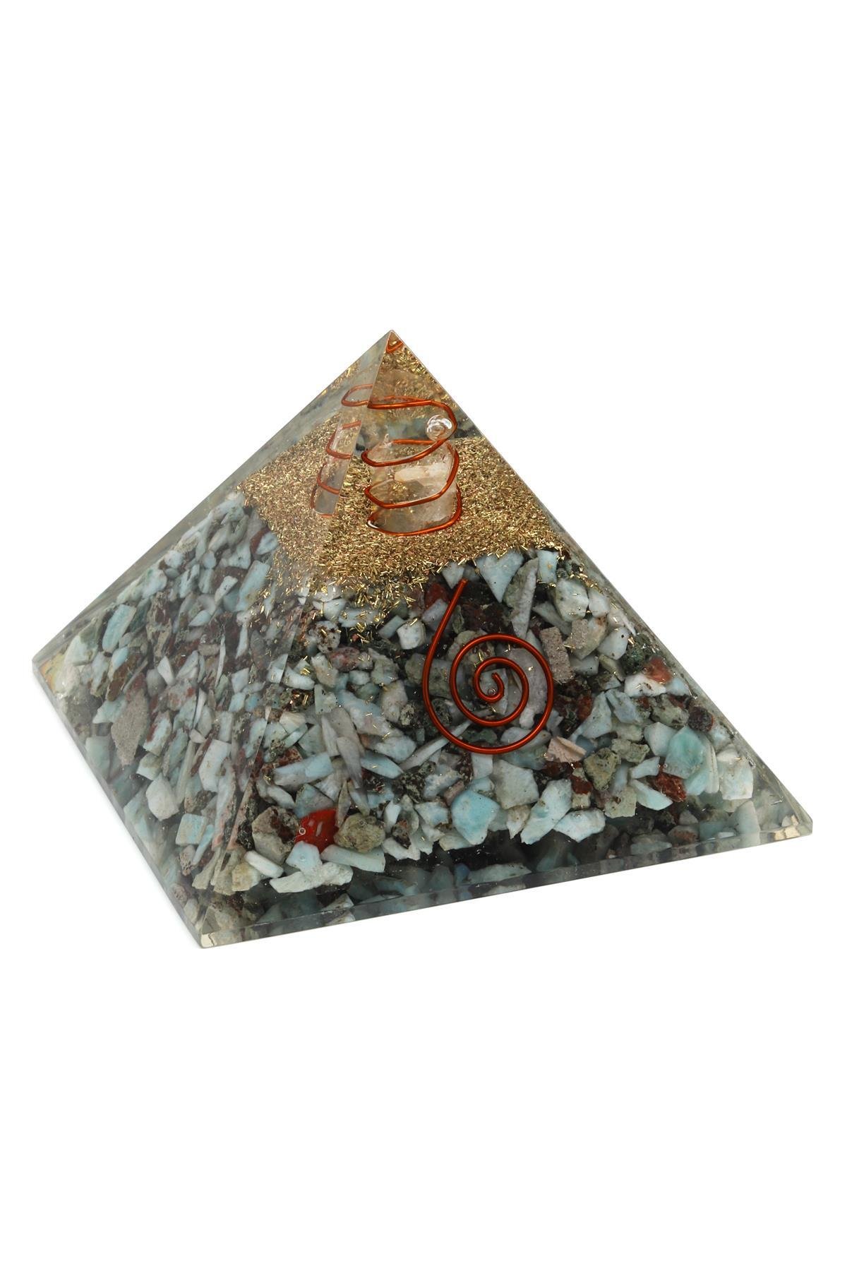 Larimar Taşından Orgonit Piramit