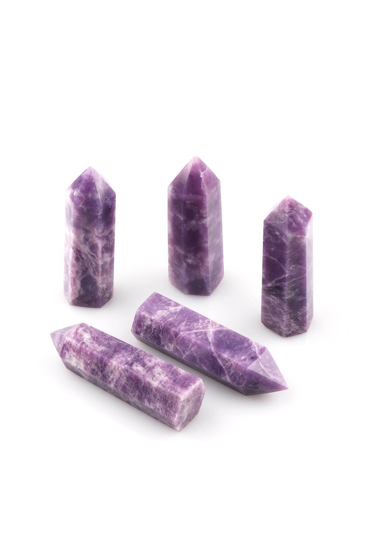 Lepidolit Doğal Taş Obelisk Parça