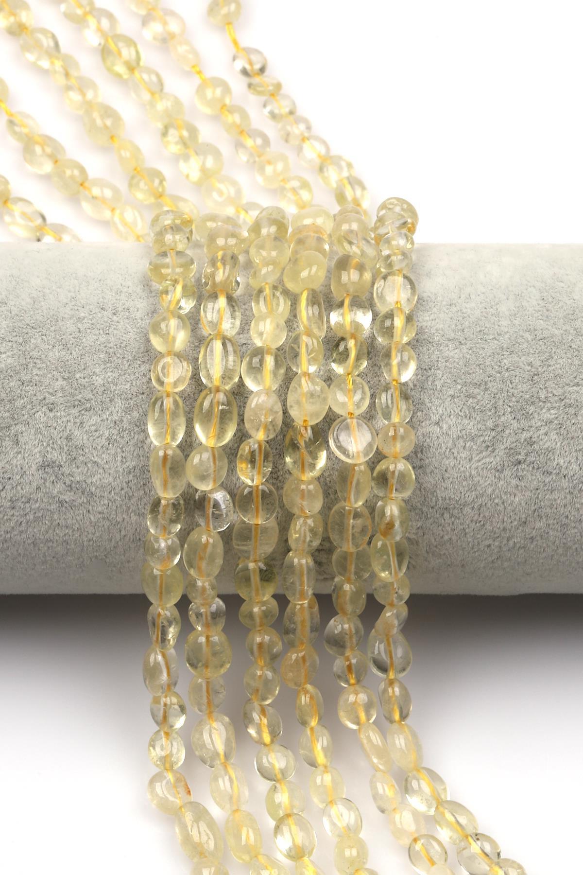 Limon Kuvars Doğal Taş Dizi 6 x 8 mm Mercimek Kesim