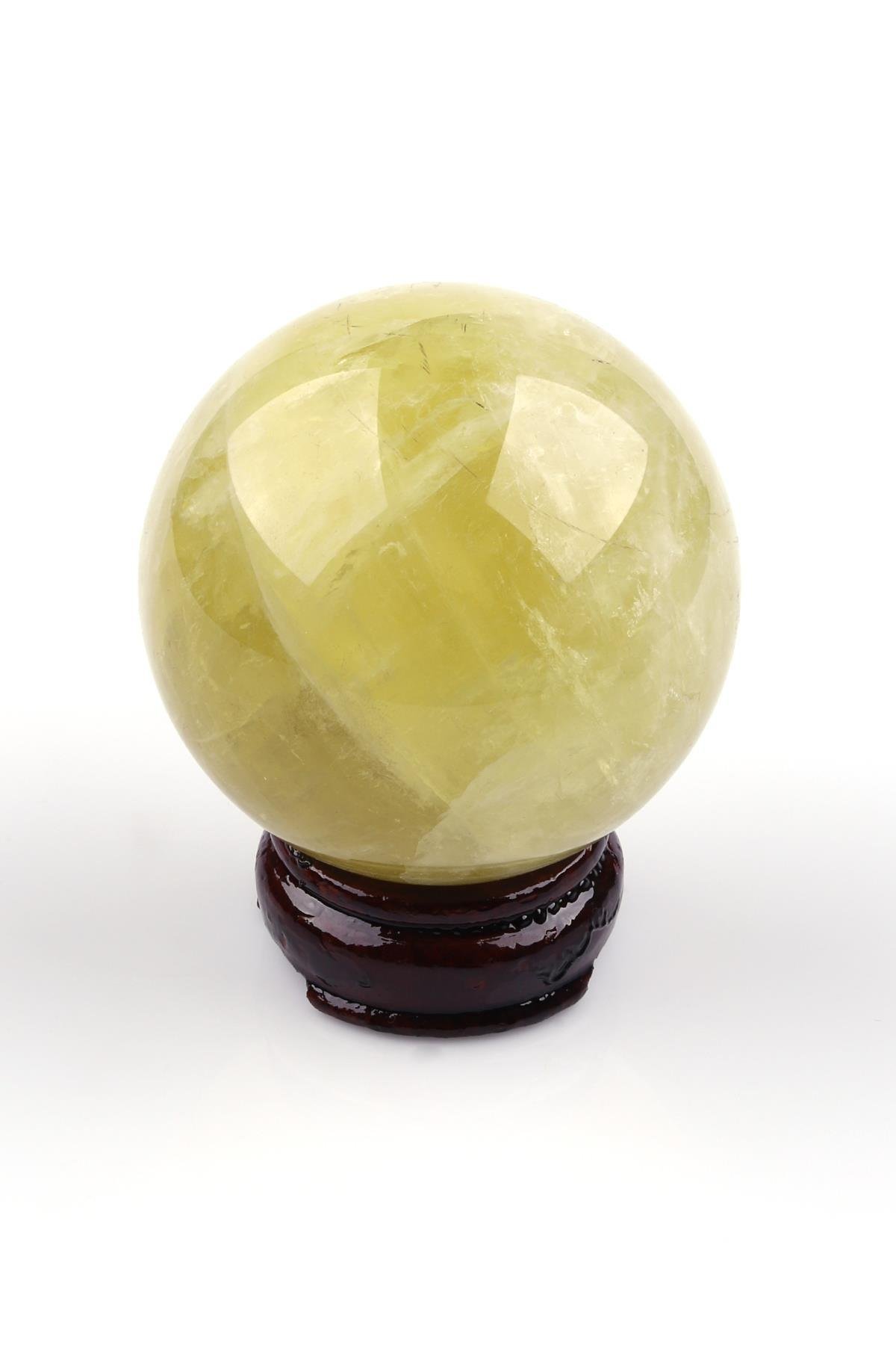 Limon Kuvars Doğal Taş Küre