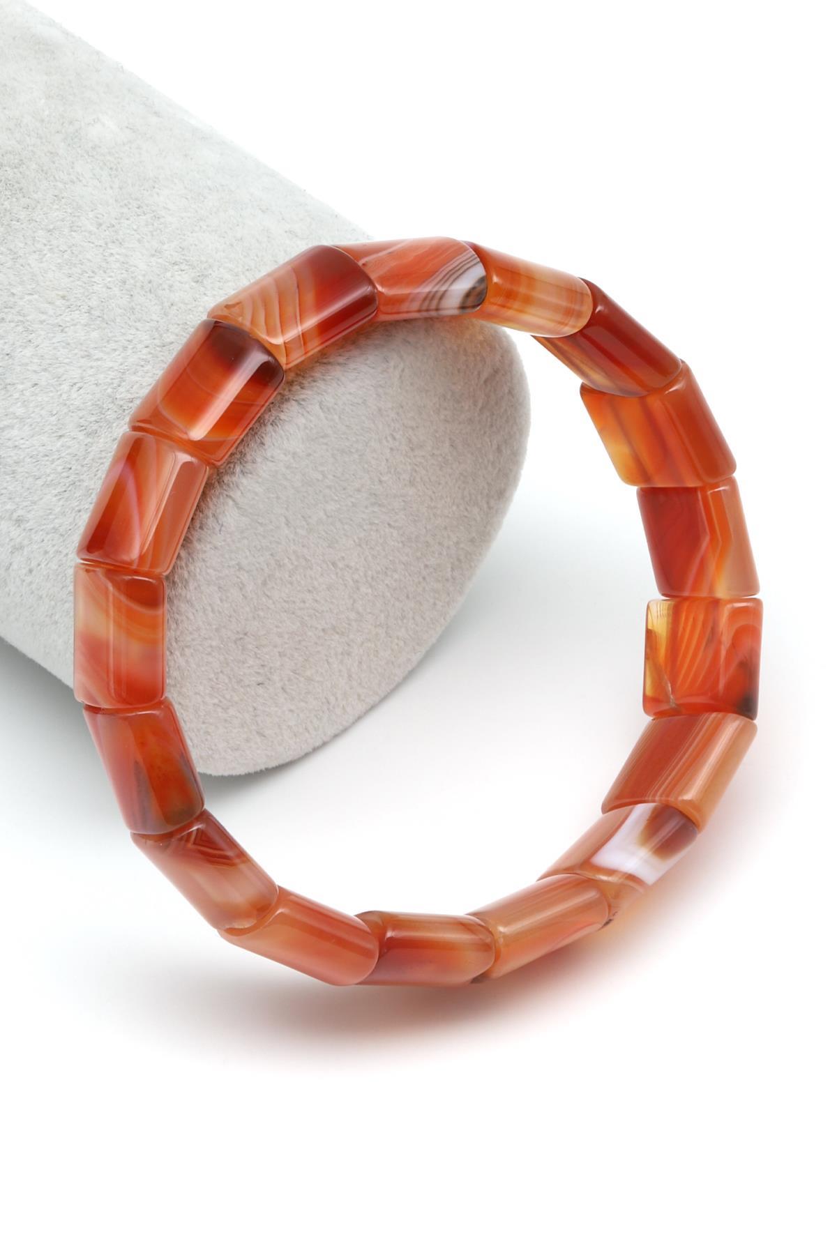 Madagaskar Akik Doğal Taş Bileklik 12 x 15 mm Özel Kesim