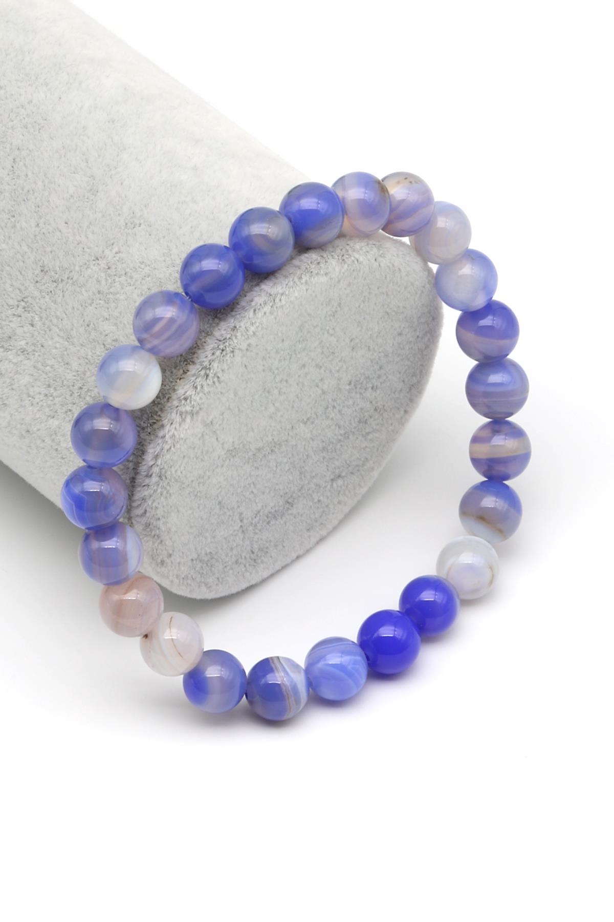 Madagaskar Akik Doğal Taş Bileklik 8 mm Küre Kesim