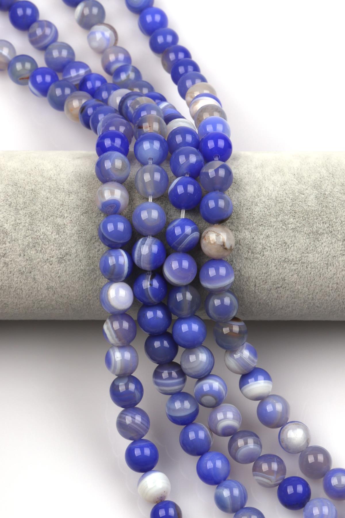 Madagaskar Akik Doğal Taş Dizi 10 mm Küre Kesim