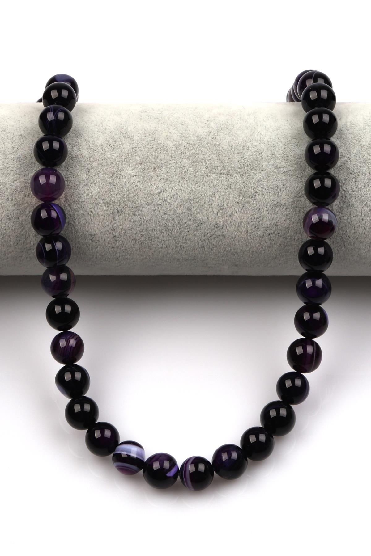 Madagaskar Akik Doğal Taş Dizi 10 mm Küre Kesim