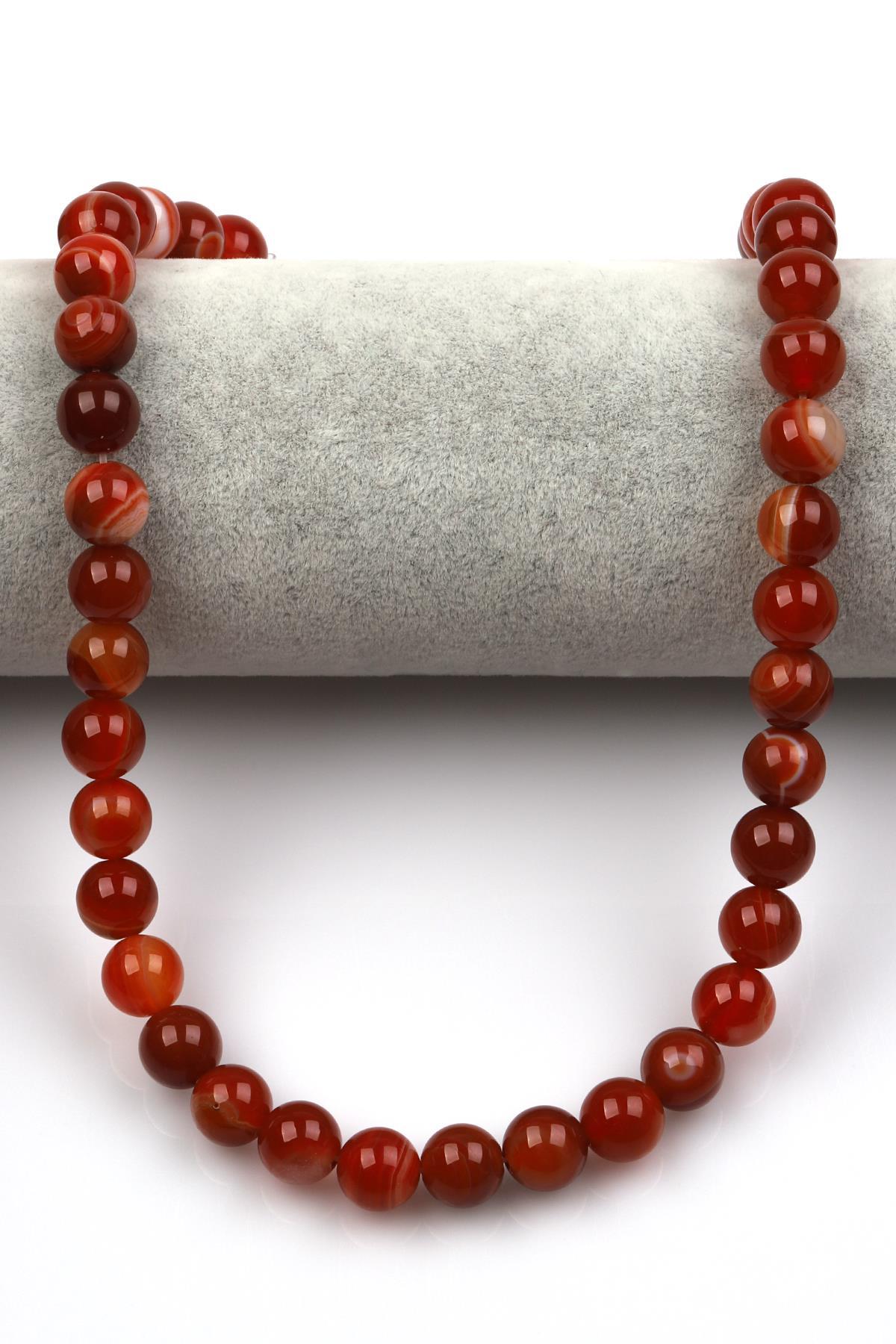 Madagaskar Akik Doğal Taş Dizi 10 mm Küre Kesim