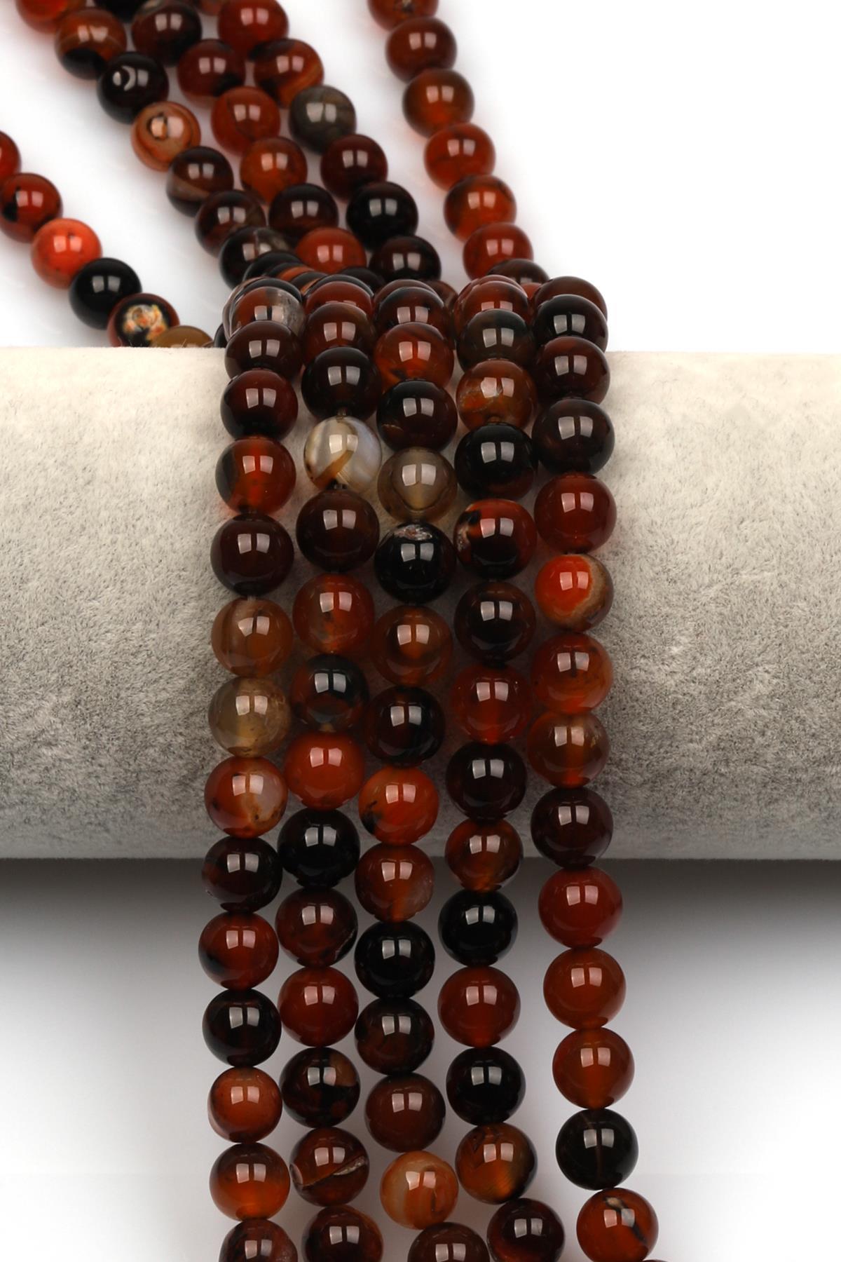 Madagaskar Akik Doğal Taş Dizi 8 mm Küre Kesim