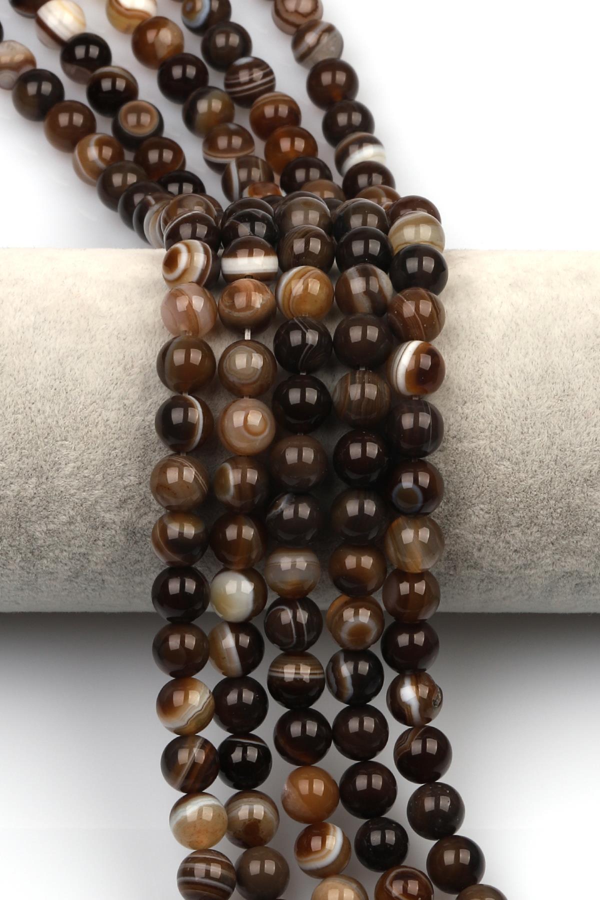 Madagaskar Akik Doğal Taş Dizi 8 mm Küre Kesim