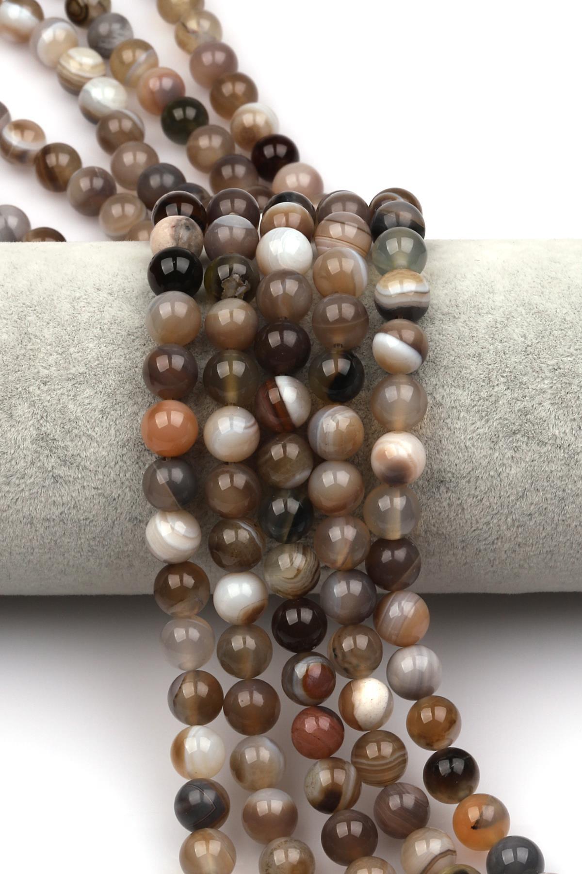 Madagaskar Akik Doğal Taş Dizi 8 mm Küre Kesim