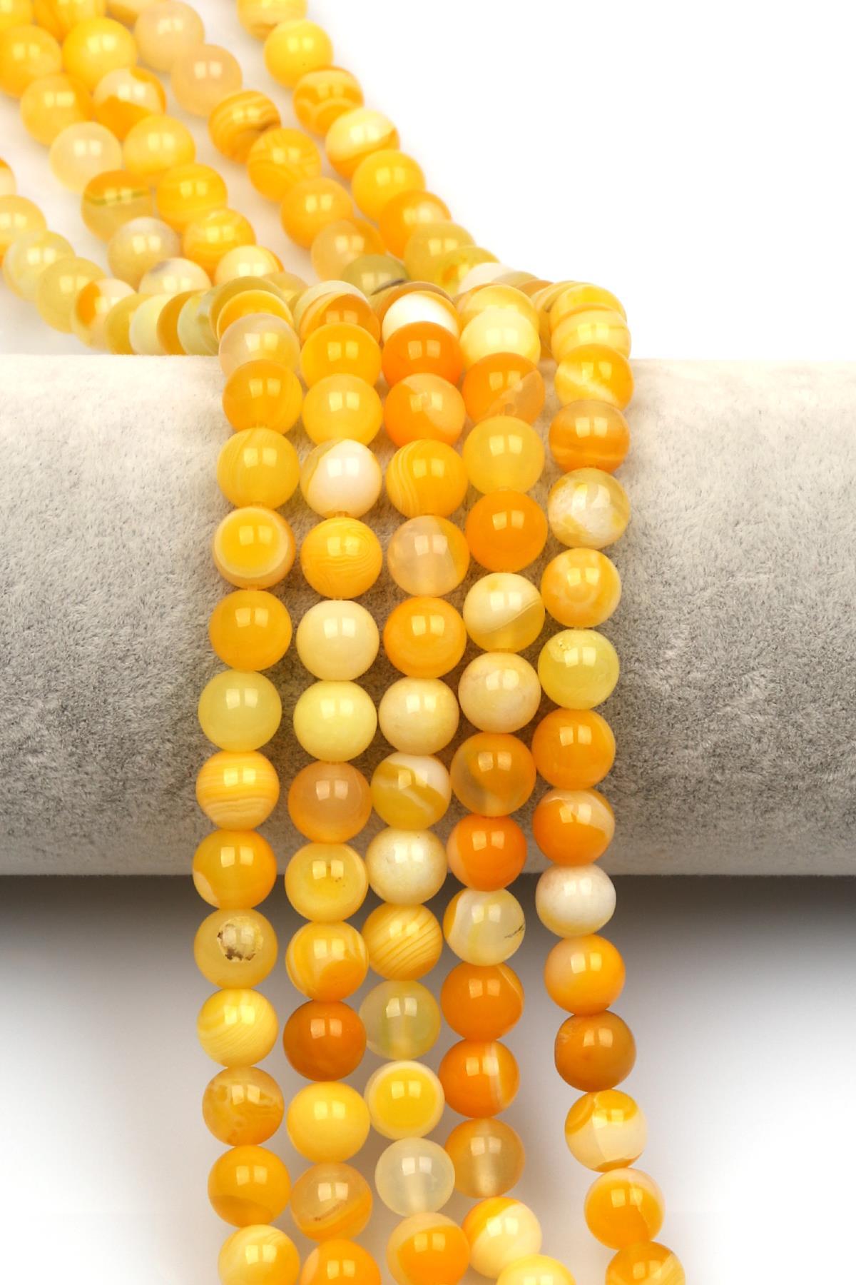 Madagaskar Akik Doğal Taş Dizi 8 mm Küre Kesim