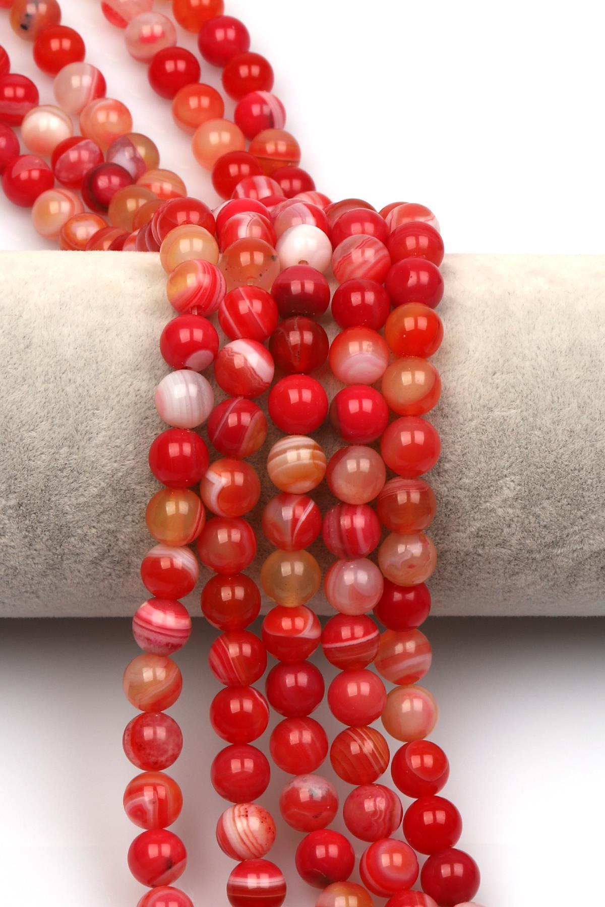 Madagaskar Akik Doğal Taş Dizi 8 mm Küre Kesim