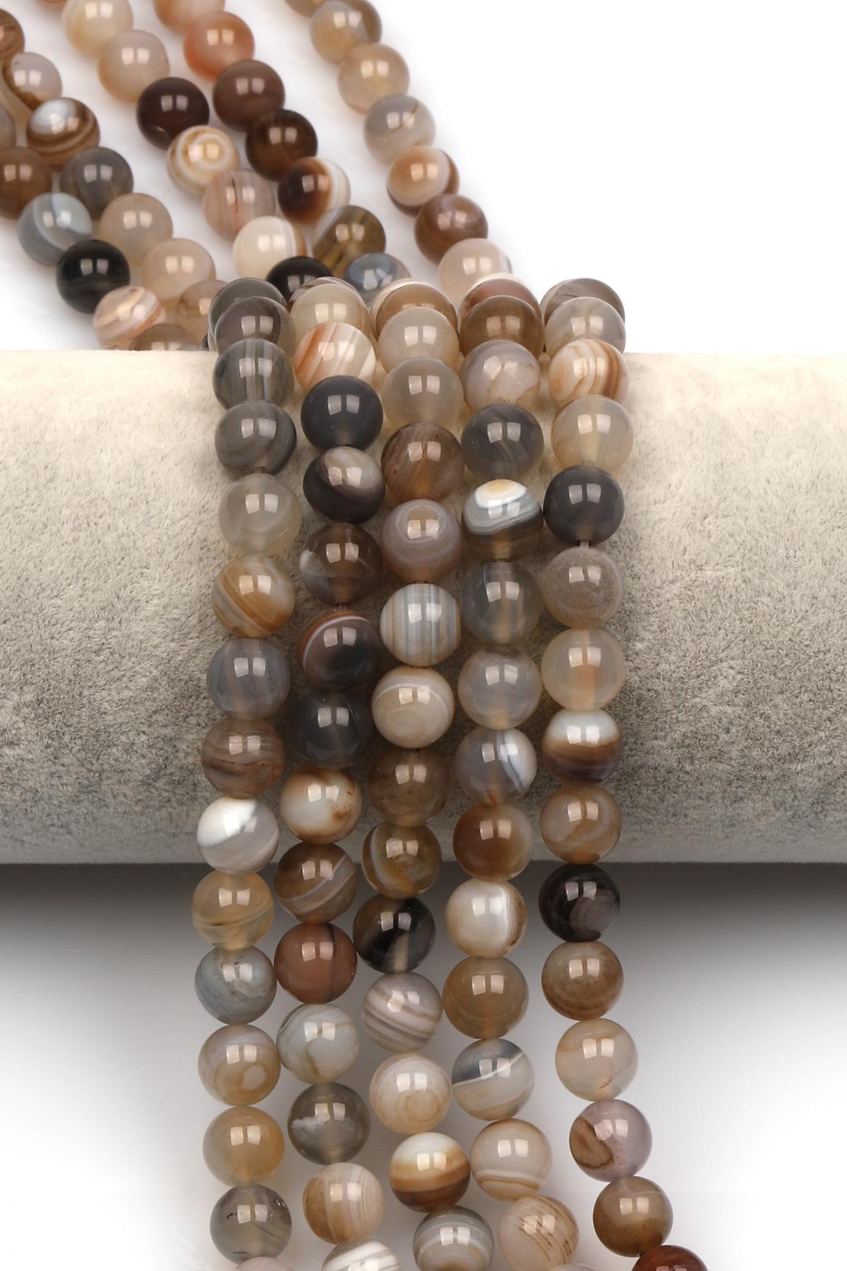 Madagaskar Akik Doğal Taş Dizi 8 mm Küre Kesim