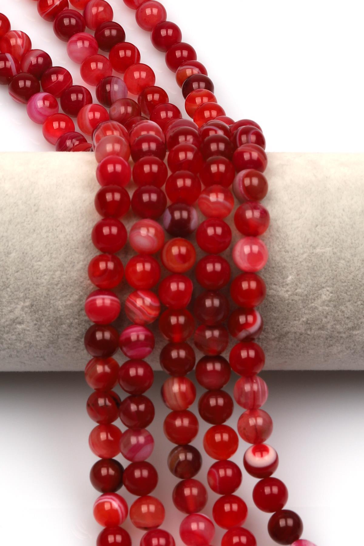 Madagaskar Akik Doğal Taş Dizi 8 mm Küre Kesim