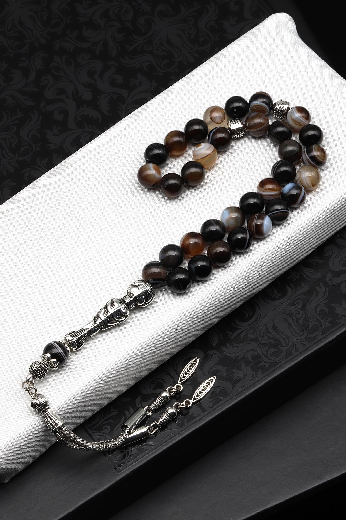 Madagaskar Akik Doğal Taş Tesbih 8 mm Küre Kesim