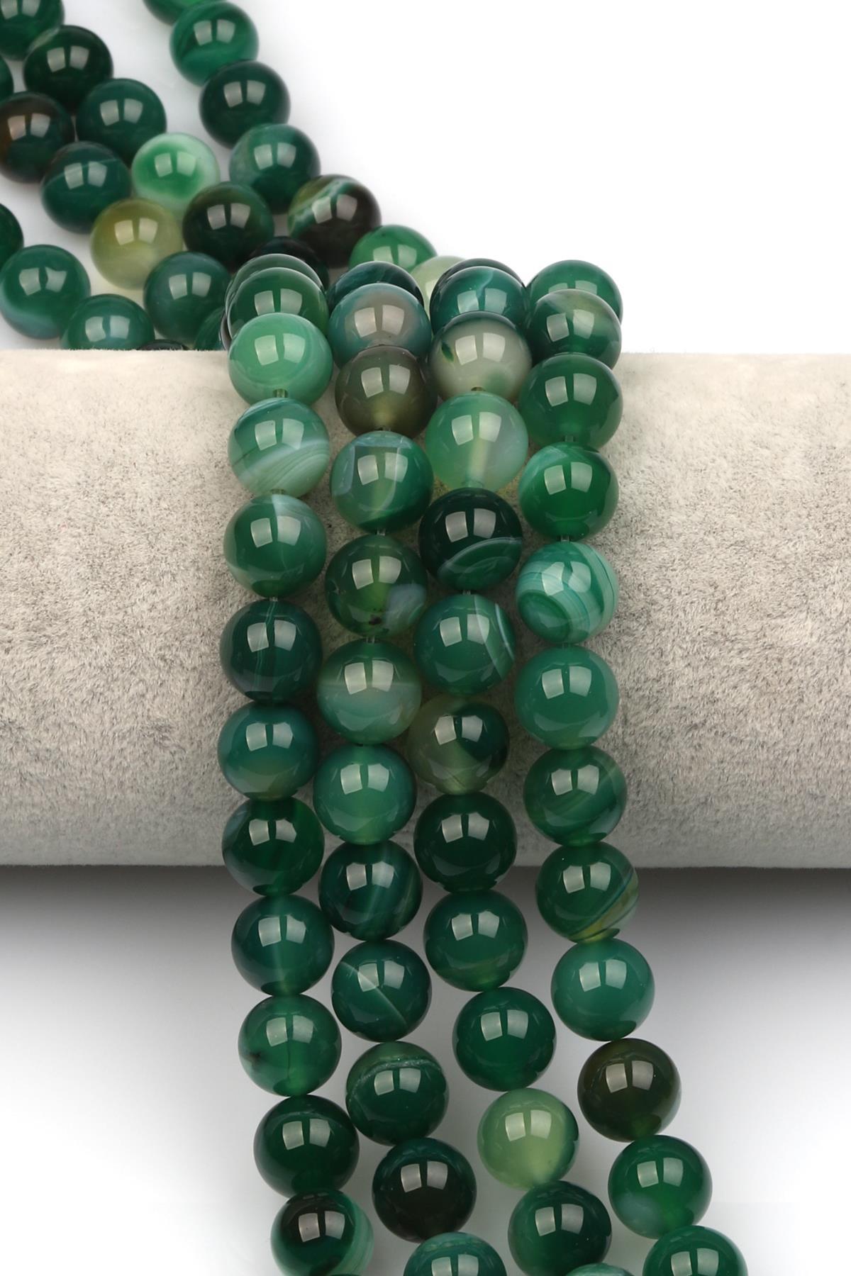 Madagaskar Akik Doğaltaş Dizi 10 mm Küre Kesim