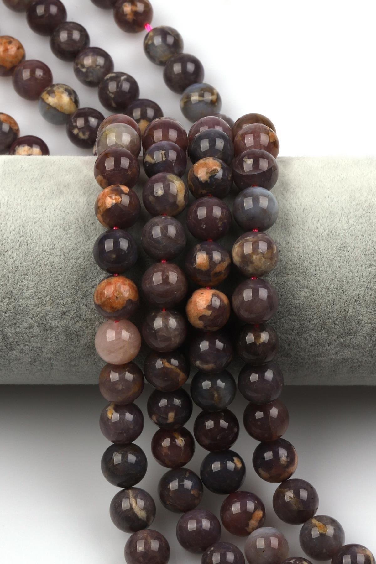 Madagaskar Pembe Kuıvars Doğal Taş Dizi 10 mm Küre Kesim