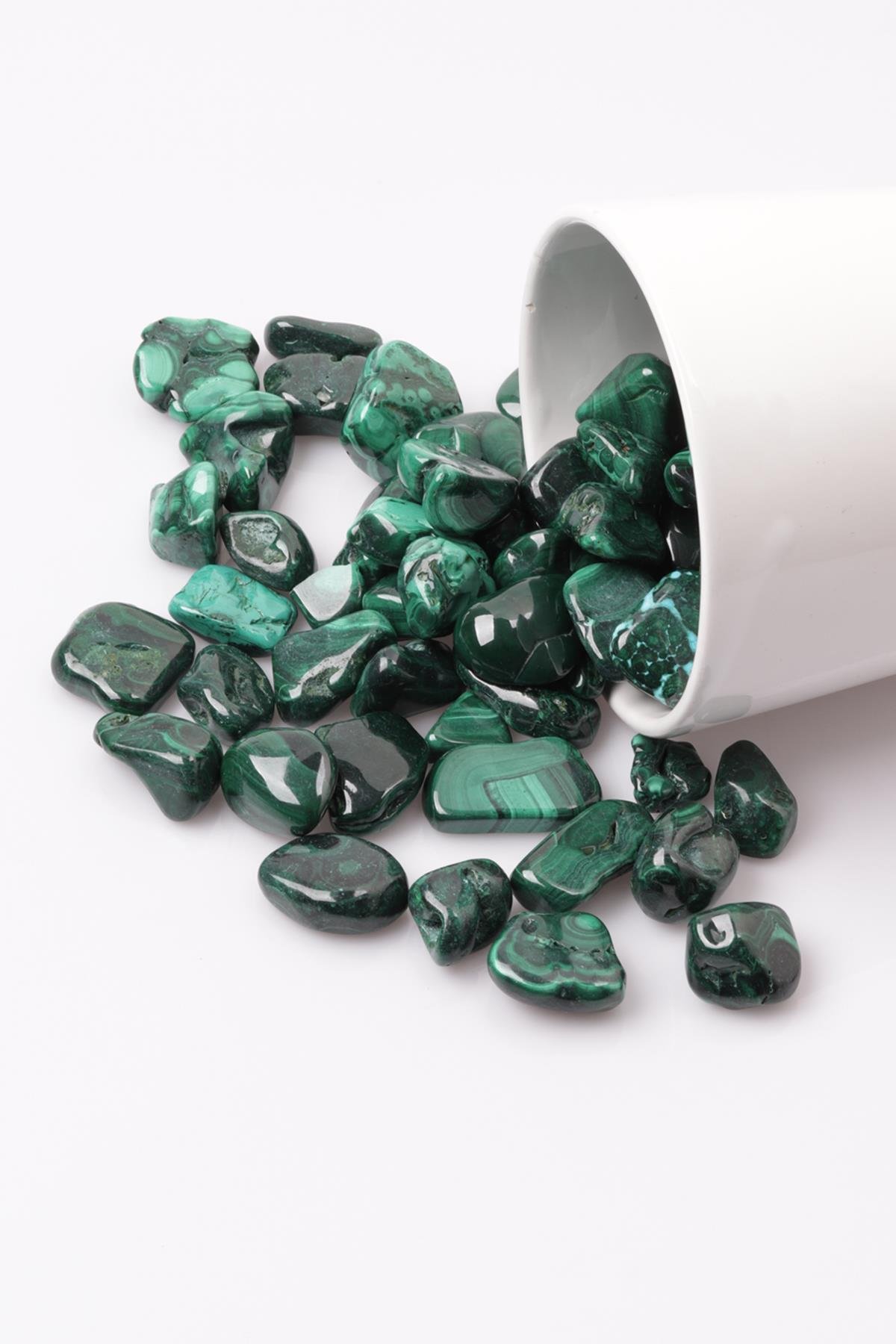 Malakit Doğal Taş Tamburlanmış Parça - Tımbıl