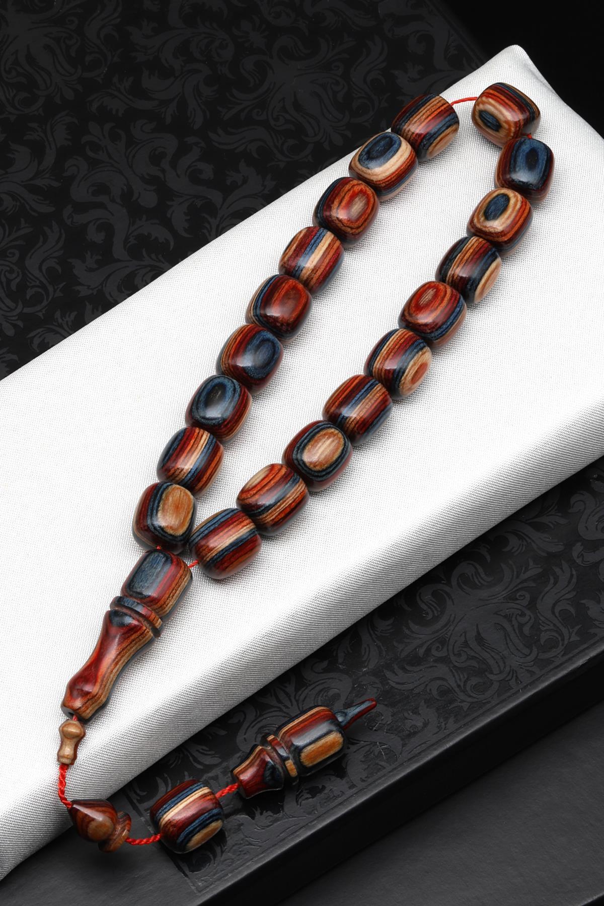 Maskot Efe Kırmızı Kafur Ağacı Tesbih 8 x 9 mm Kapsül Kesim