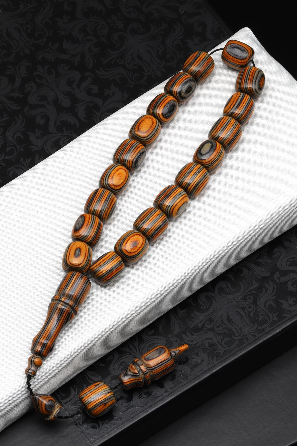 Maskot Efe Sarı Kafur Ağacı Tesbih 7 x 8 mm Kapsül Kesim