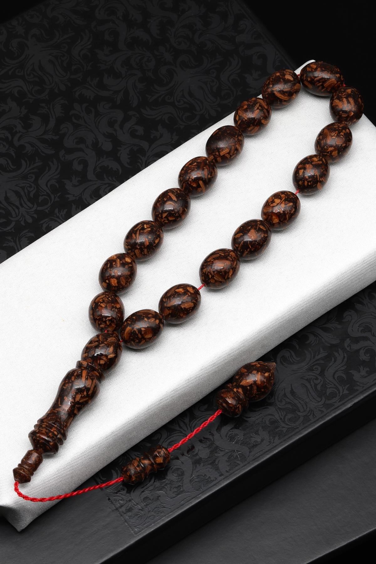 Maskot Efe Tarçın Ağacı Kabuğu Tesbih 12 x 15 mm Beyzi Kesim - 30 Gr.