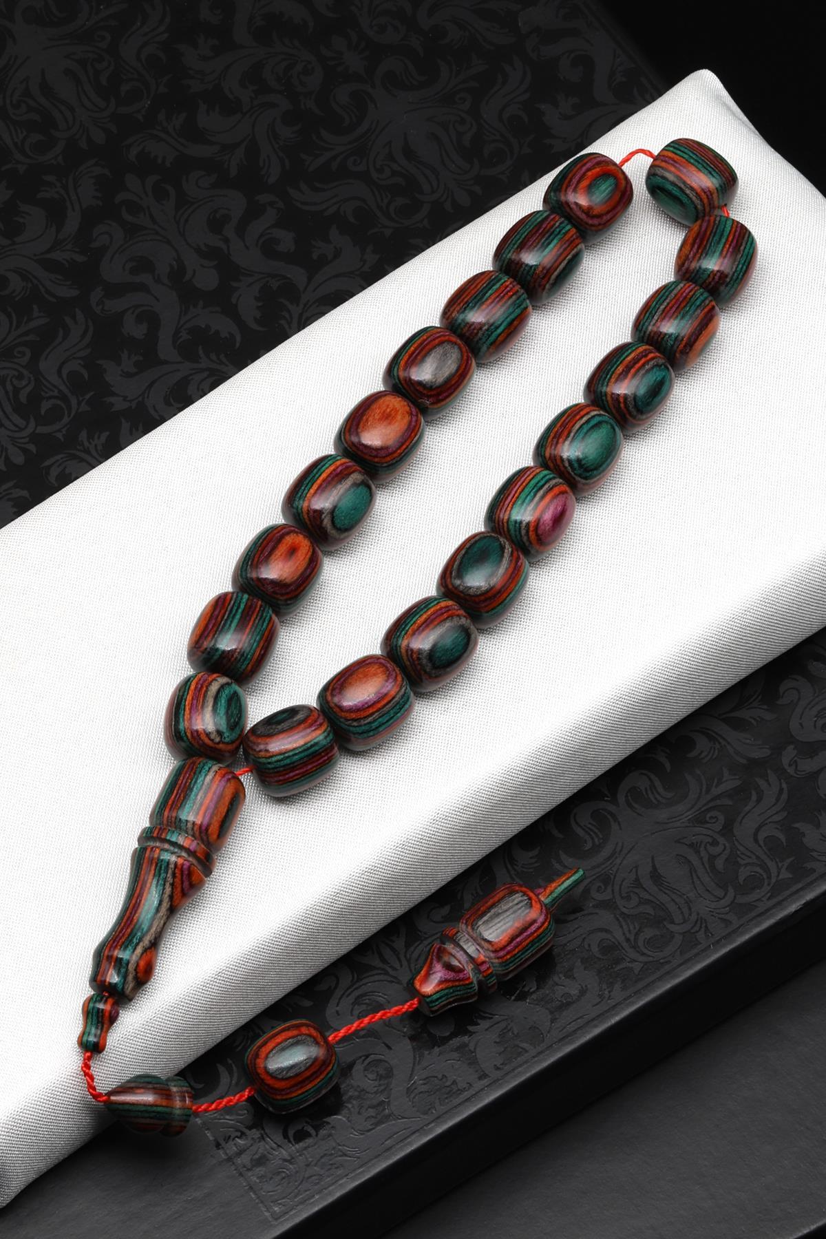 Maskot Efe Yeşil Kafur Ağacı Tesbih 8 x 9 mm Kapsül Kesim