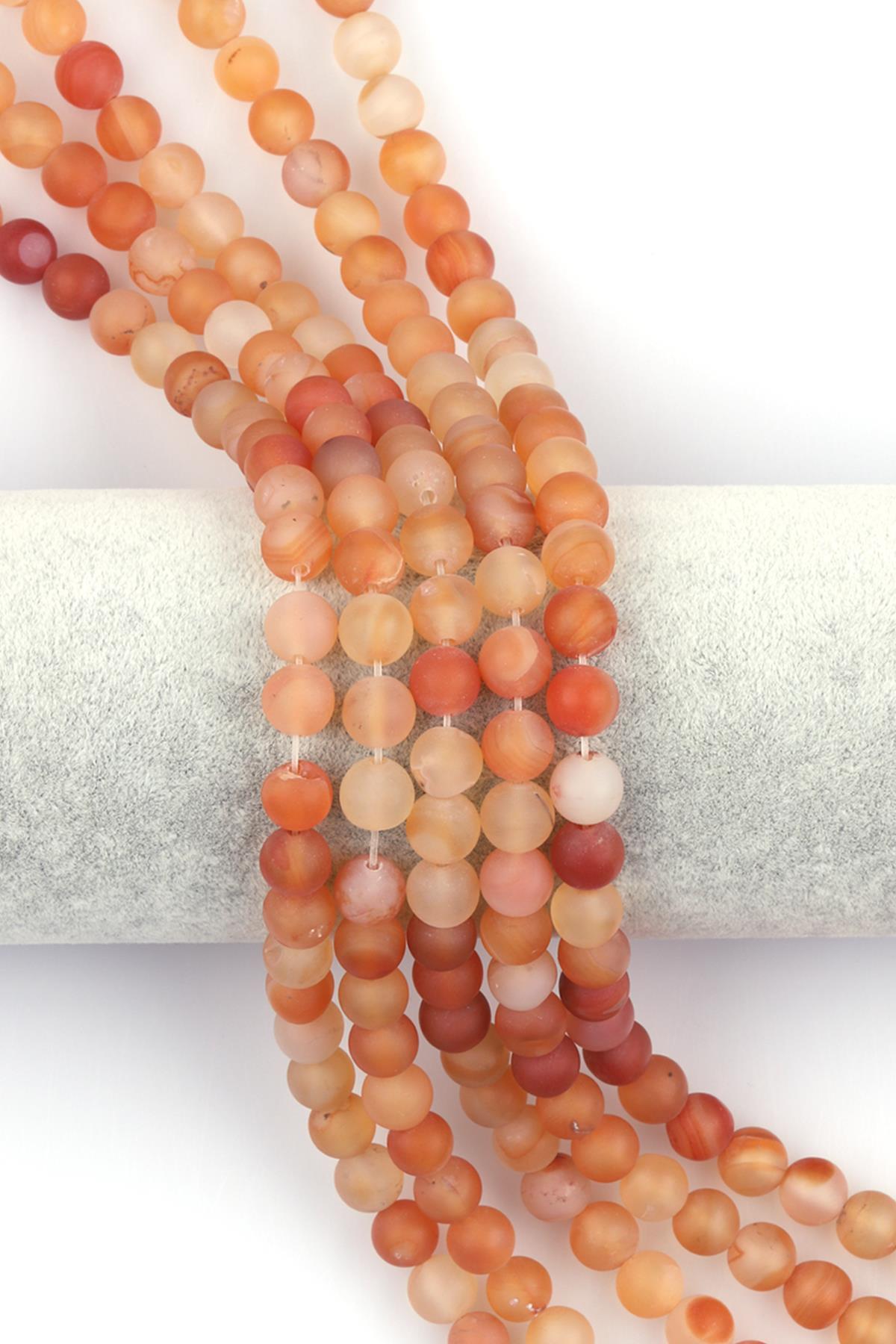 Mat Akik Doğal Taş Dizi 8 mm Küre Kesim