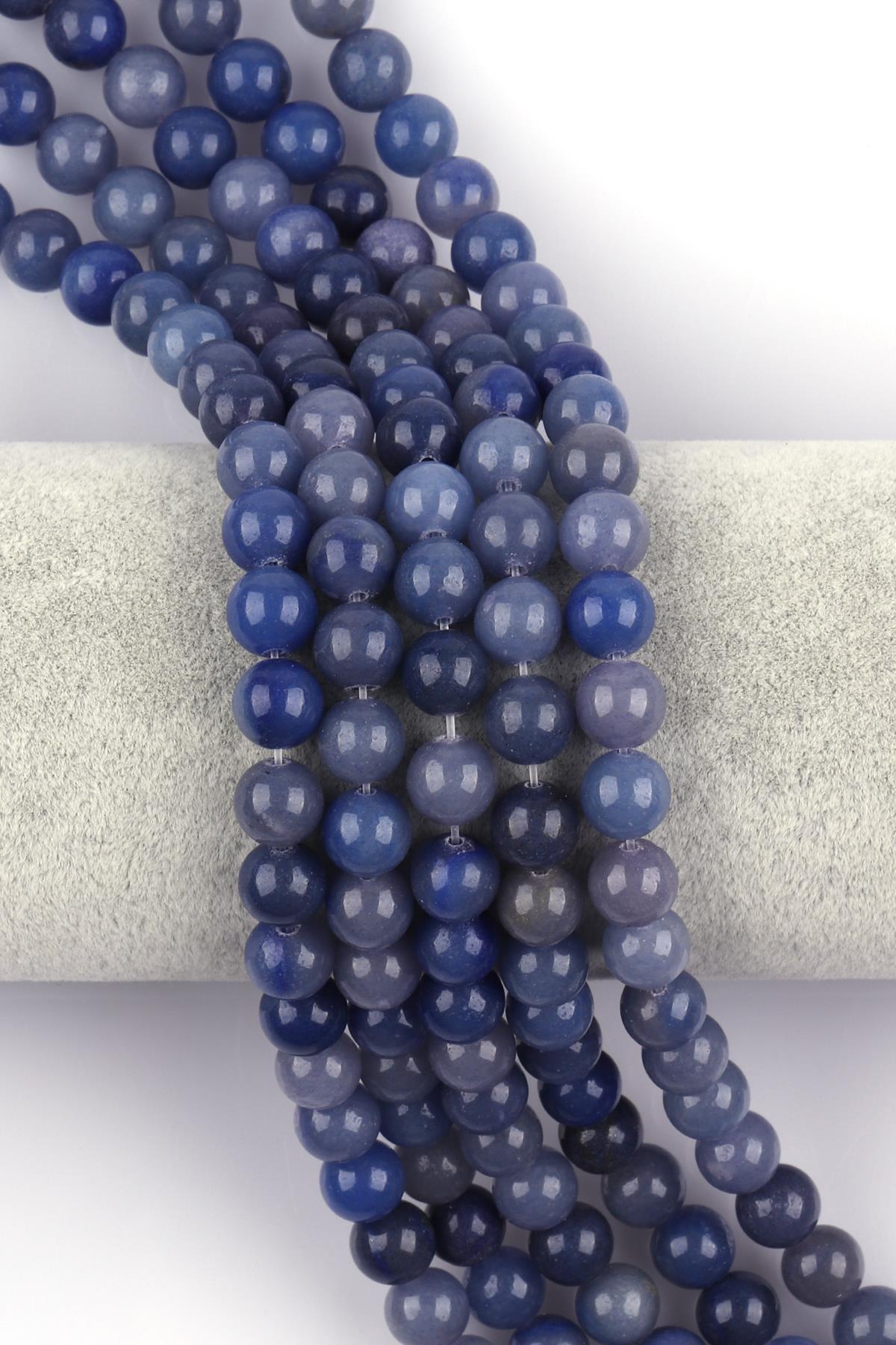 Mavi Aventurin Doğal Taş Dizi 8 mm Küre Kesim