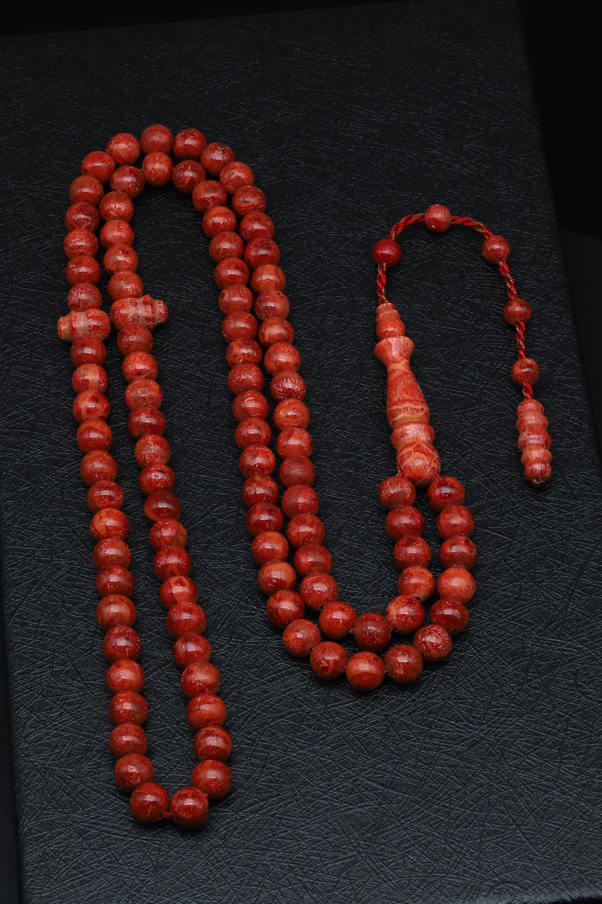 Mercan Doğalt Taş 99'lu Tesbih 7 mm Küre Kesim