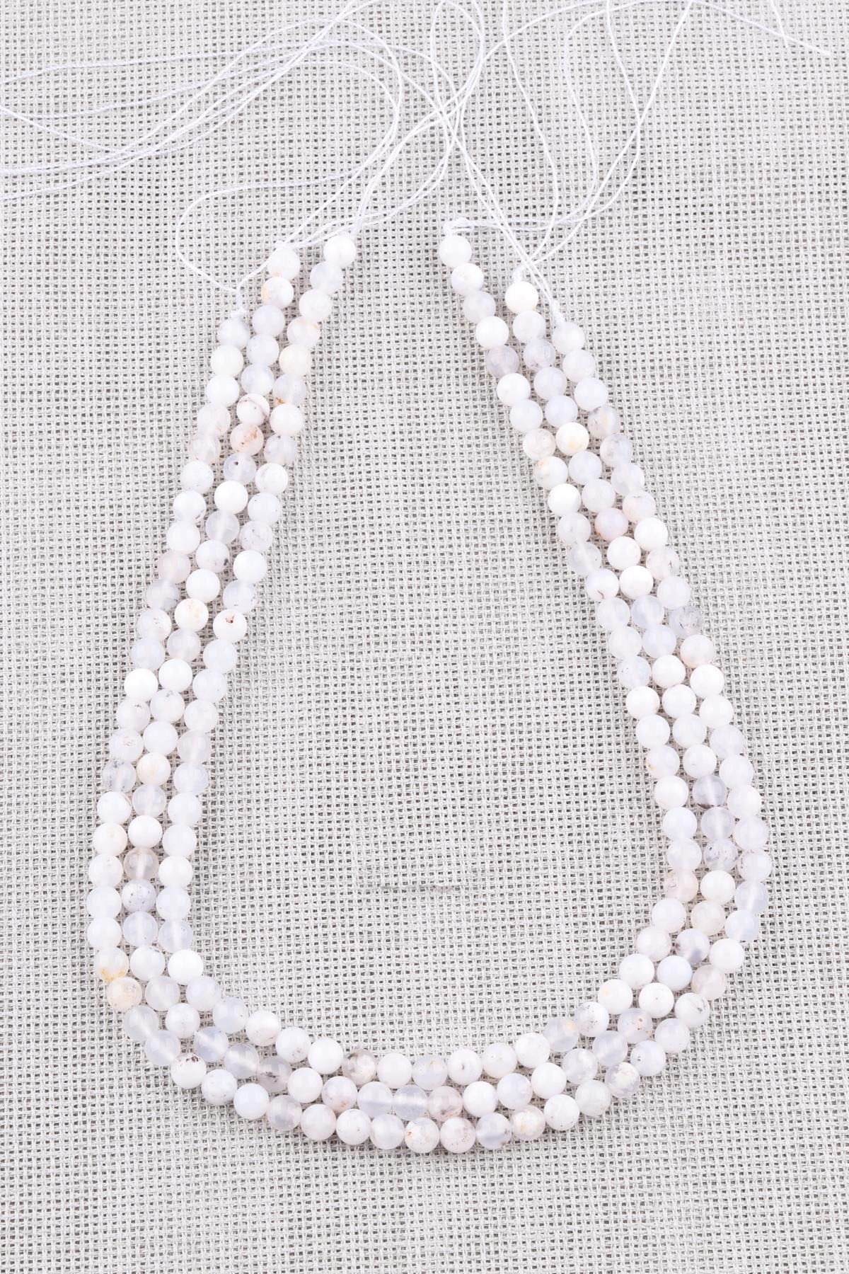 Merlinite ( Dendiritli Agate ) Doğal Taş Dizi 6 mm Küre Kesim