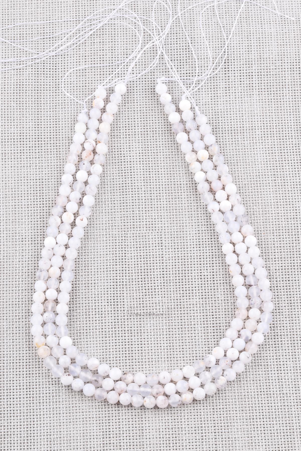 Merlinite ( Dendiritli Agate ) Doğal Taş Dizi 6 mm Küre Kesim