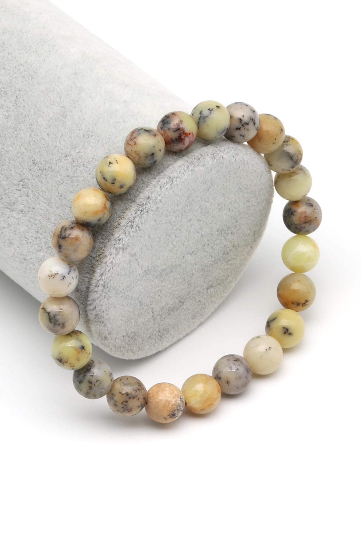 Merlinite Opal Doğal Taş Bileklik 8 mm Küre Kesim