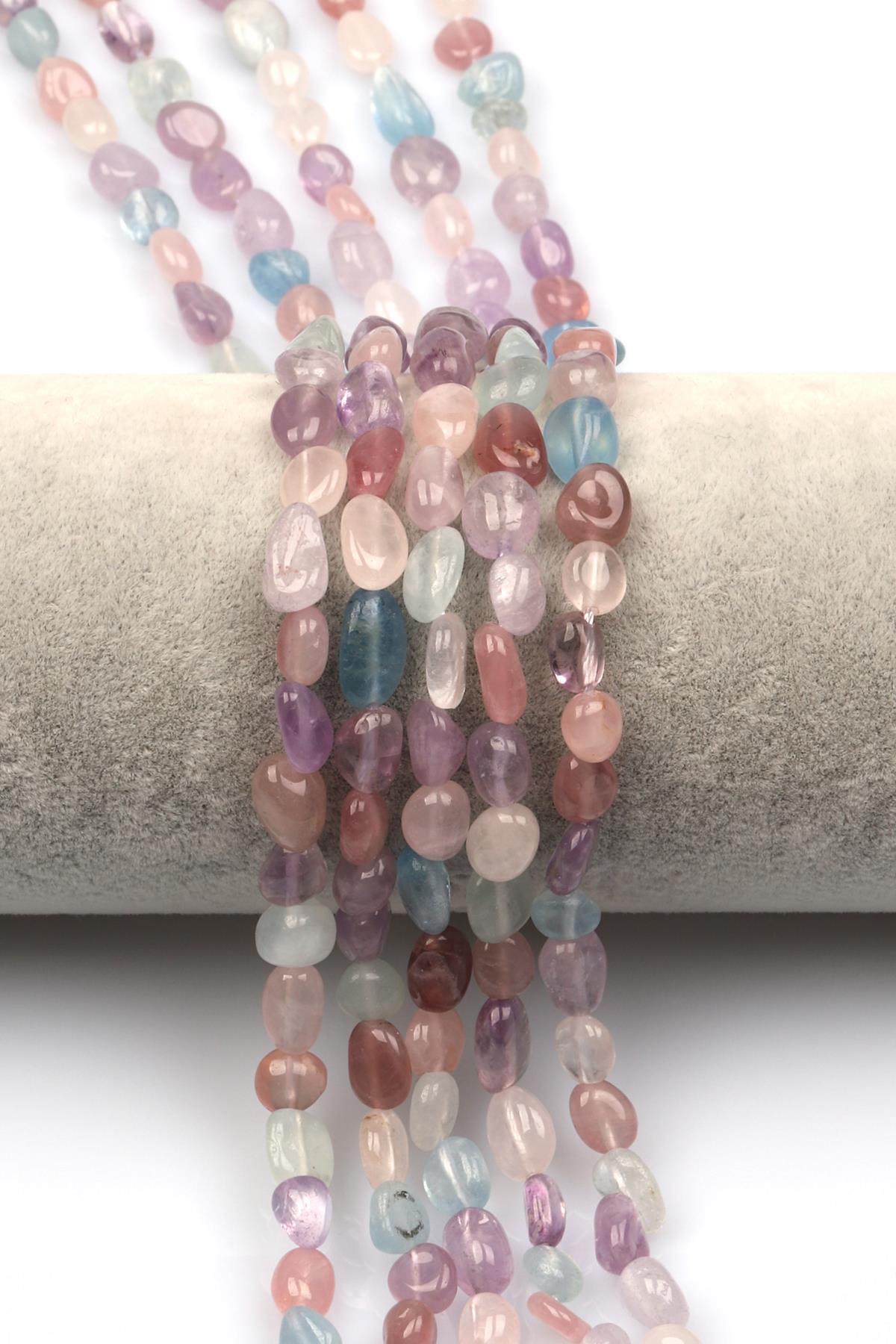 Miks Doğal Taş Dizi 6 x 8 mm Mercimek Kesim