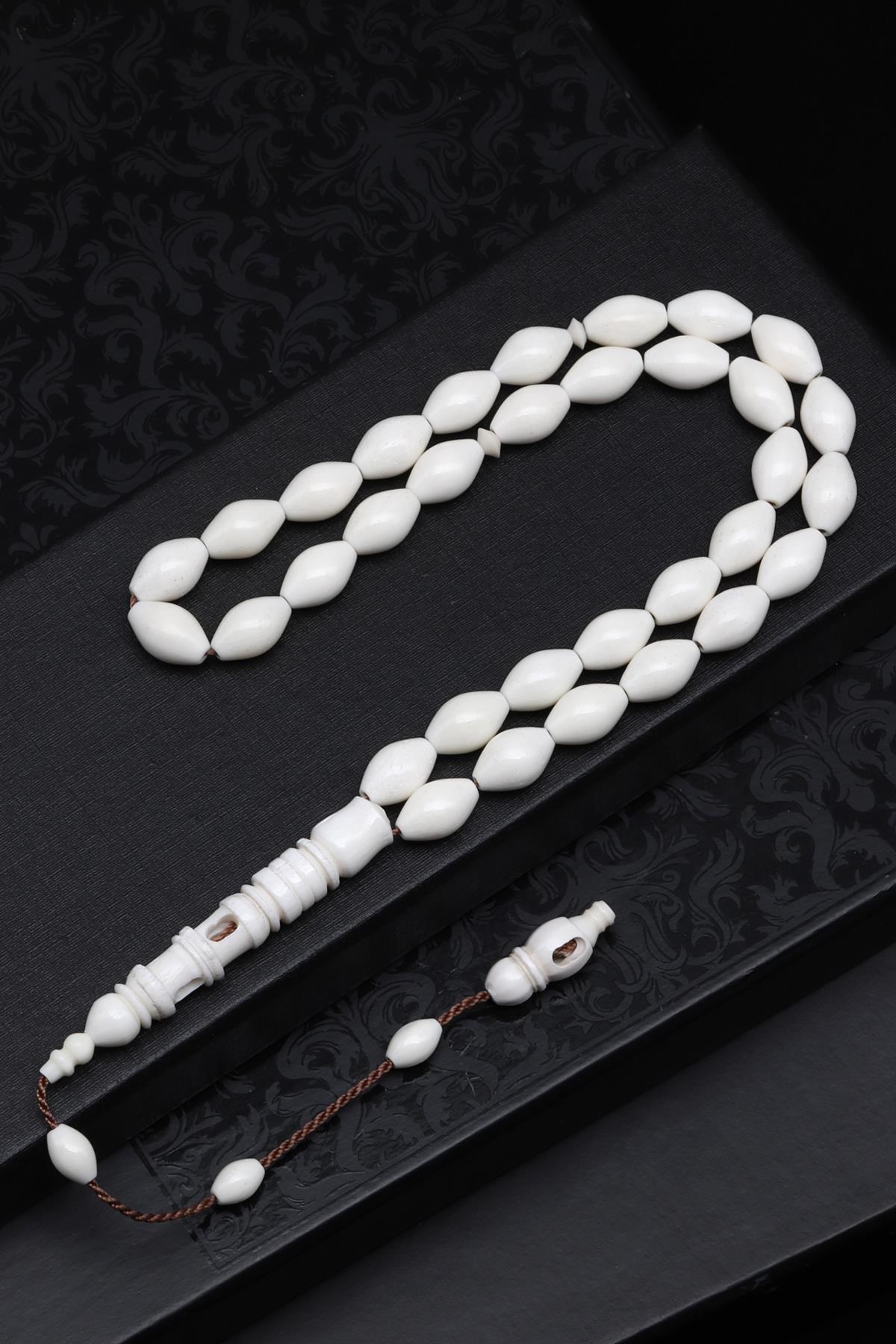 Minare İmameli Kemik Tesbih 7 x 12 mm Arpa Kesim