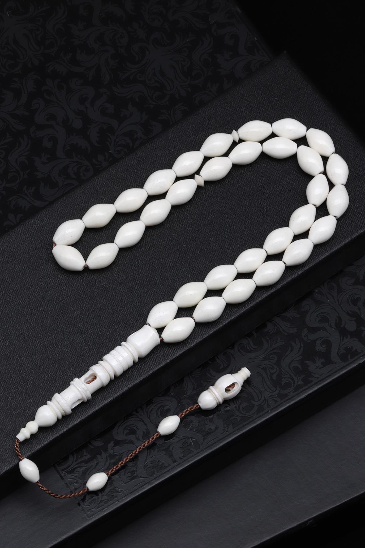 Minare İmameli Kemik Tesbih 7 x 12 mm Arpa Kesim