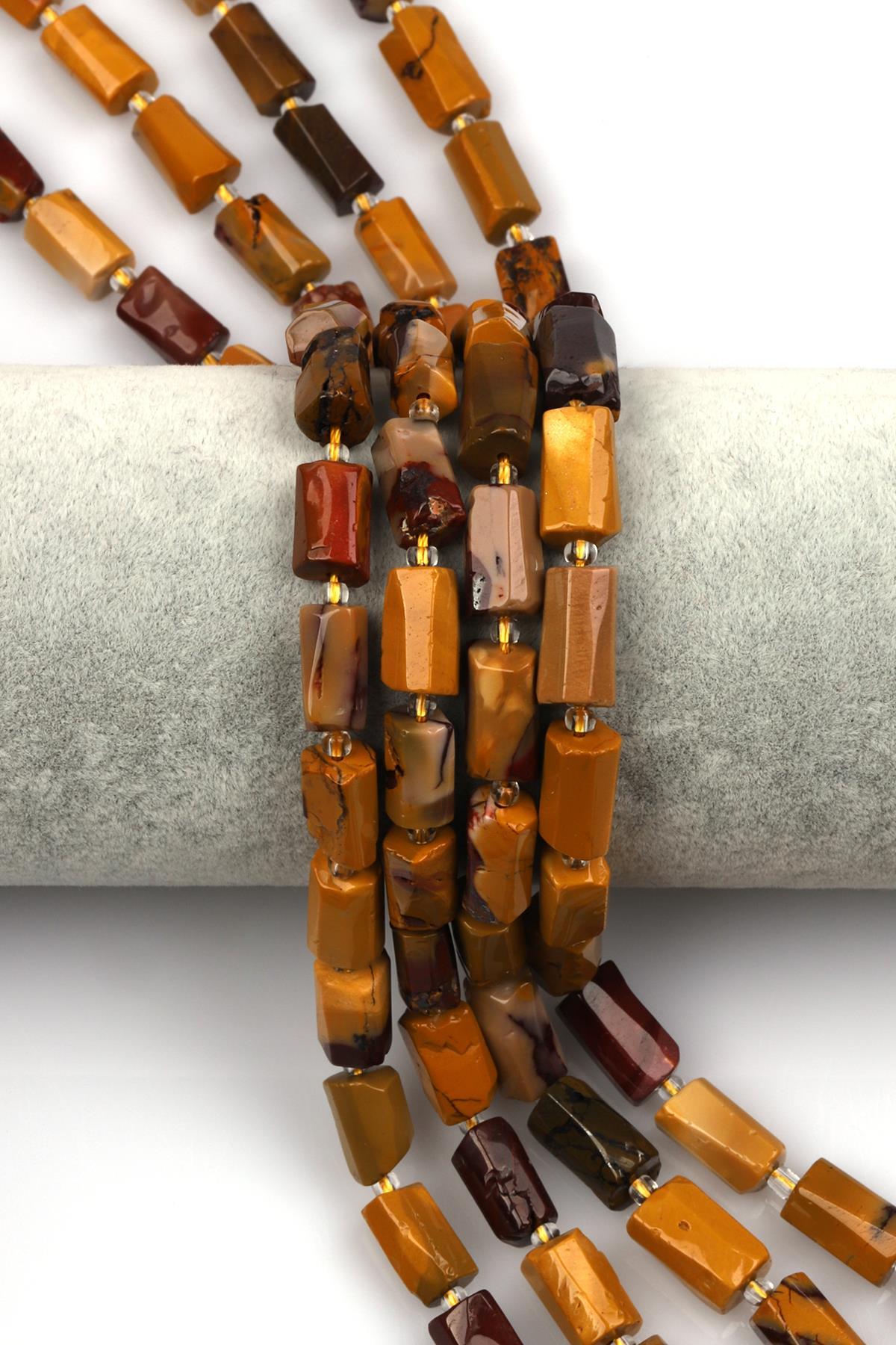 Mookait Jasper Doğal Taş Dizi 7 x 12 mm Boru Kesim