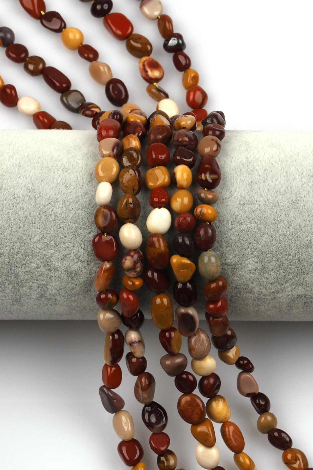 Mookaite Jasper Doğal Taş Dizi 6 x 9 mm Mercimek Kesim