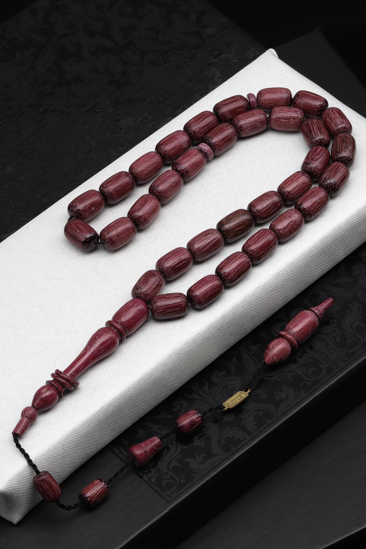 Mor Gül Ağacı Tesbih 8 x 12 mm Kapsül Kesim