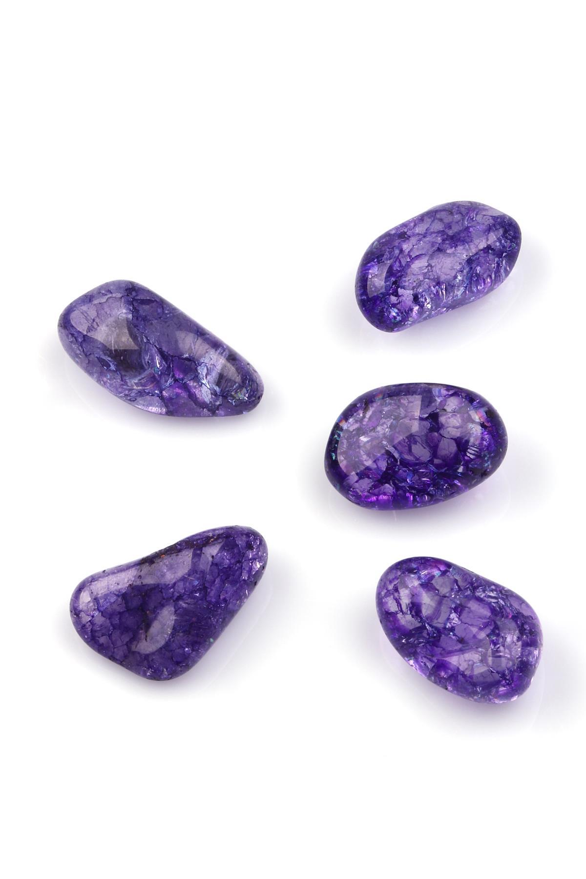 Mor Necef Doğal Taş Tamburlanmış Parça - Tımbıl