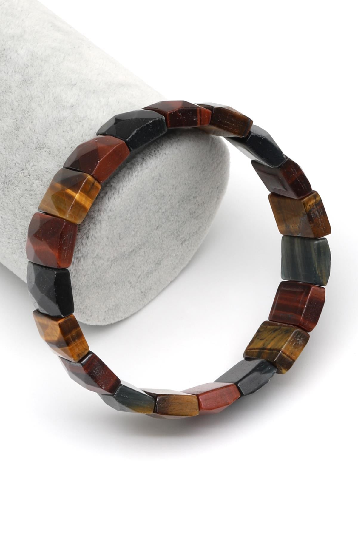 Multi Kaplan Gözü Doğal Taş Bileklik 11 x 15 mm Özel Kesim