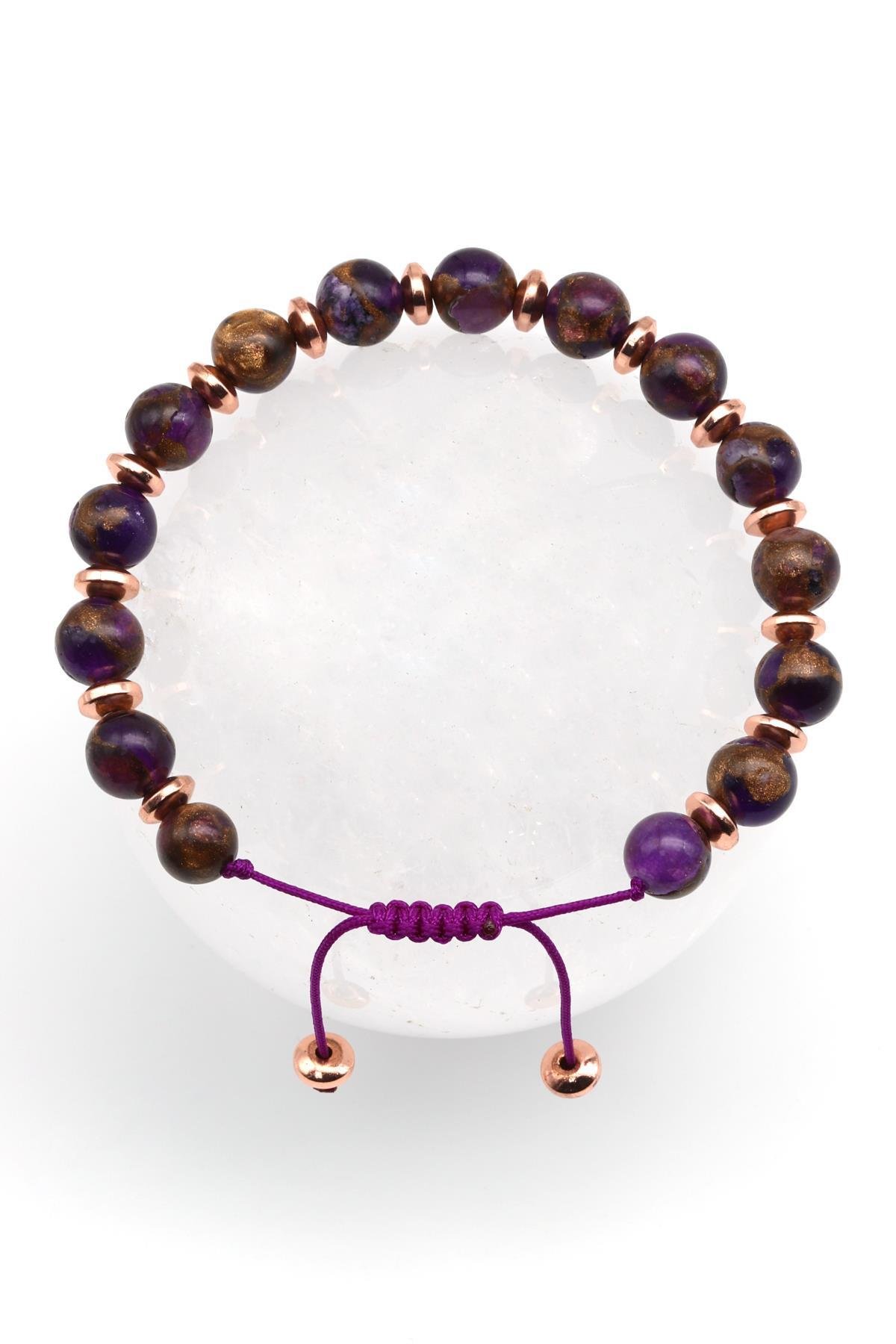 Murano Yıldız Taşı Makrome Örme Bileklik